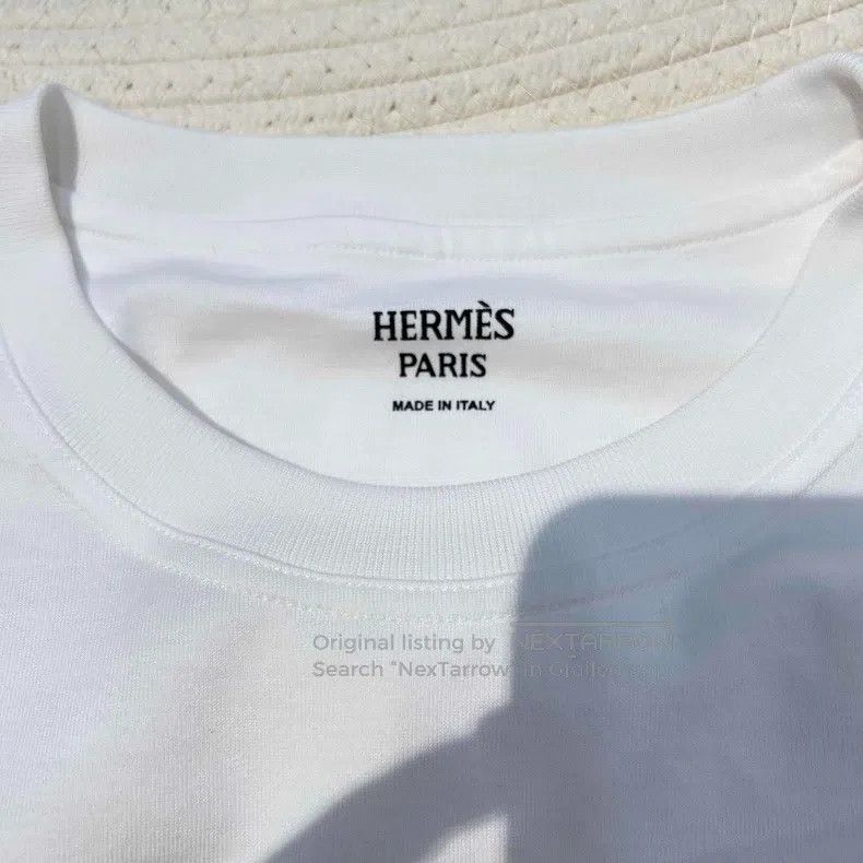 Hermes Hermes Round Neck Embroidered Pocket Short Sleeve Dress Size XS / US 0-2 / IT 36-38 - 3 Thumbnail
