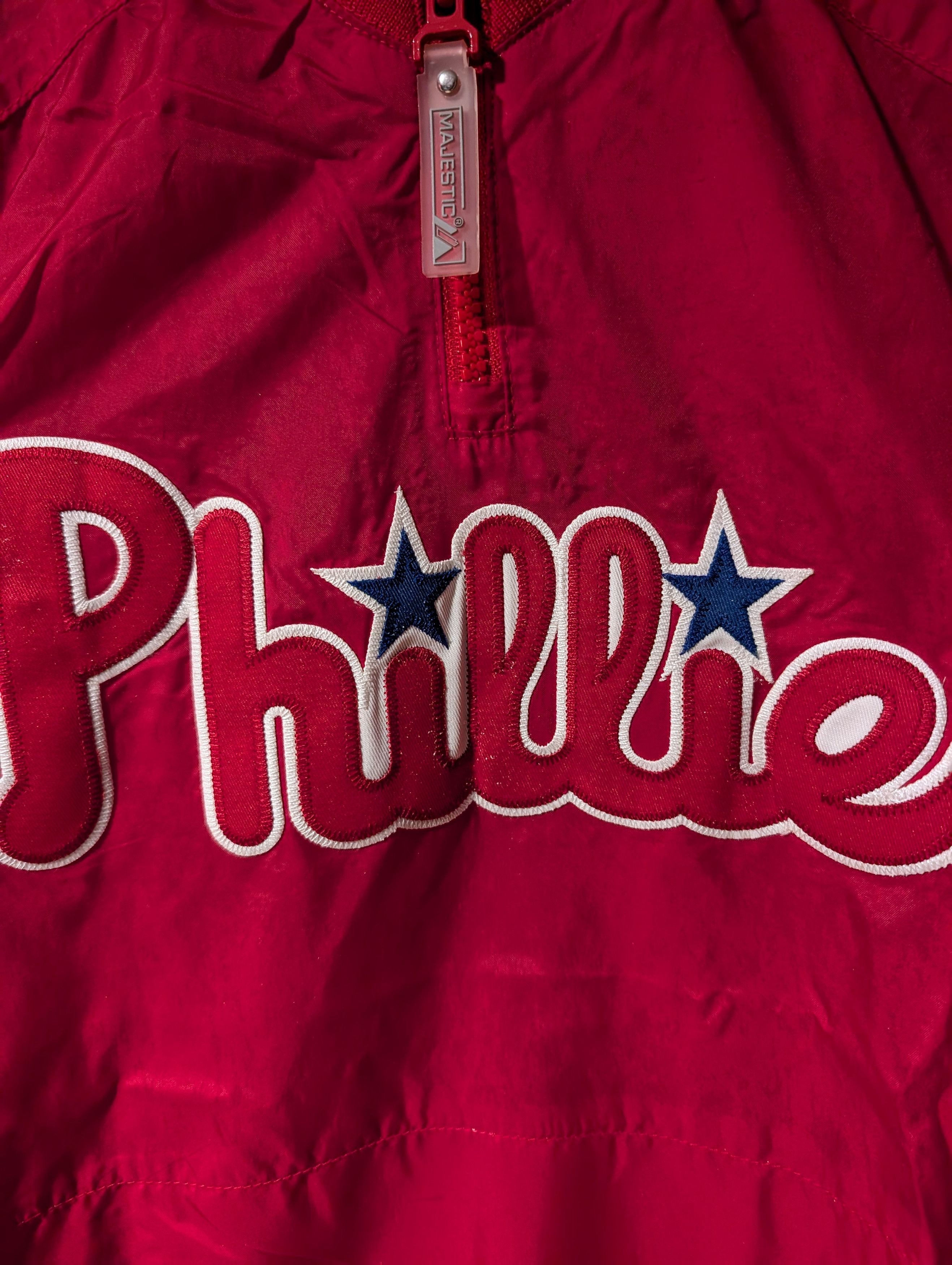Majestic Vintage Y2K Phillies MLB Baseball Kids Medium Windbreaker Size US M / EU 48-50 / 2 - 2 Thumbnail