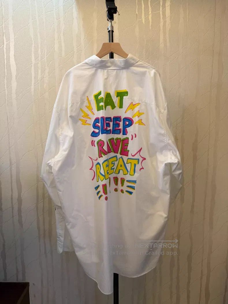 Vetements Vetements White Graffiti Shirt Size US M / EU 48-50 / 2 - 2 Thumbnail