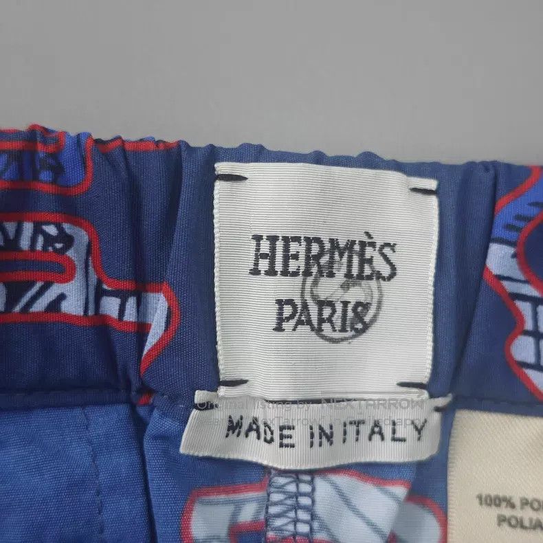 Hermes Hermes Blue Full Logo Drawstring Shorts Size 25" / US 0 / IT 36 - 5 Thumbnail
