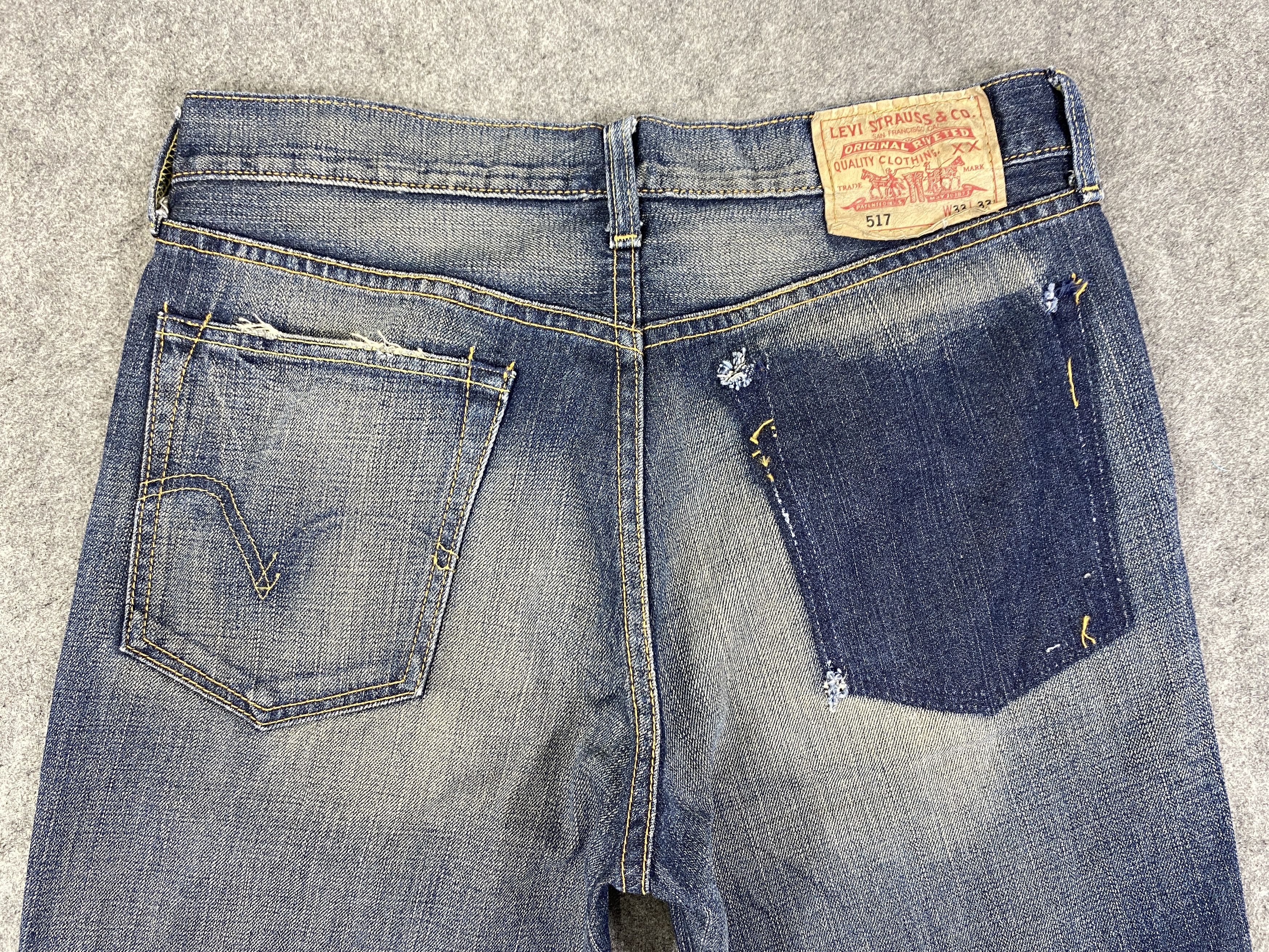 If Six Was Nine Faded Blue Vintage 517 Levis Flare Jeans 32x30 - JN3182 Size US 32 / EU 48 - 4 Thumbnail