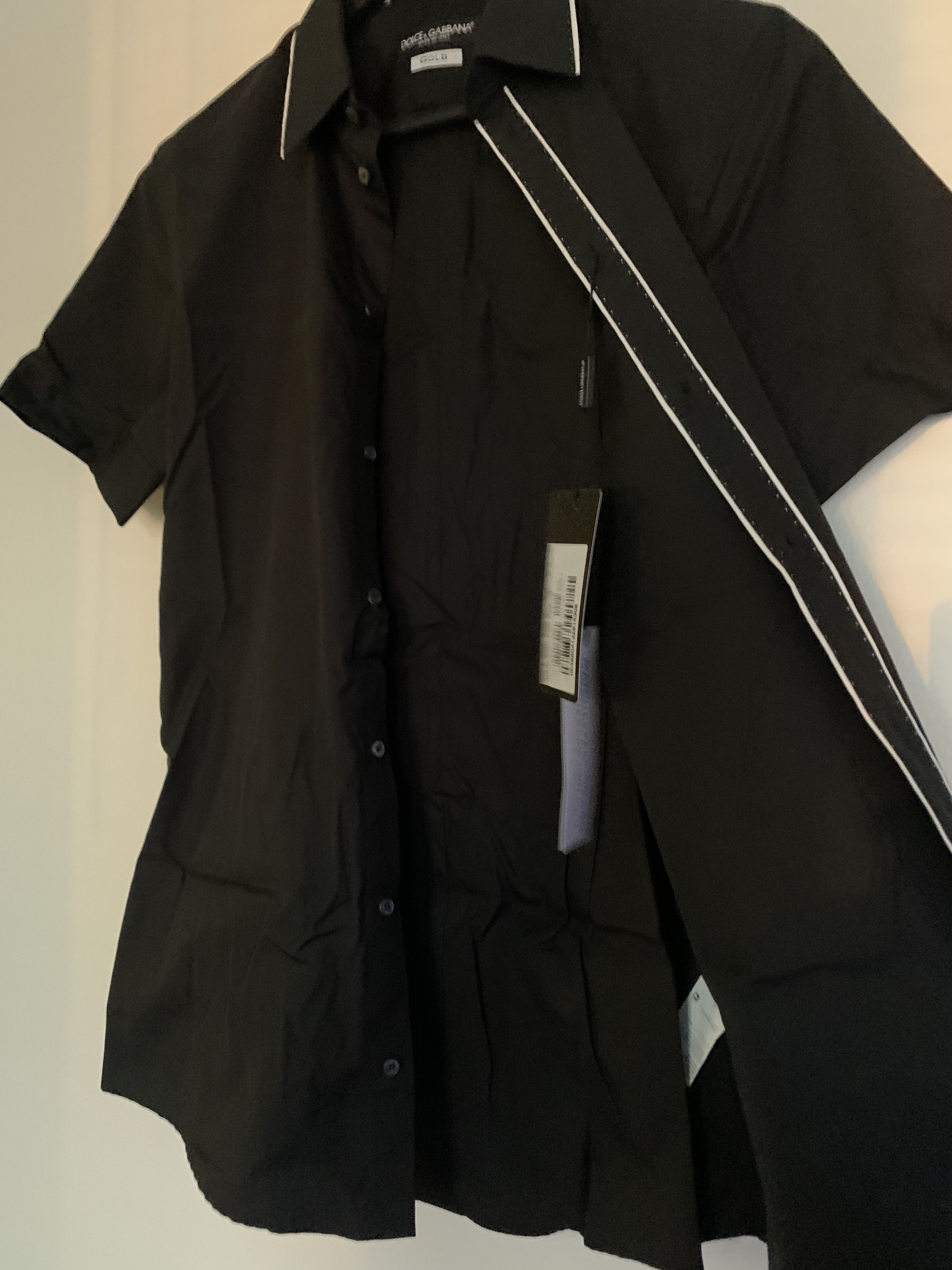 Dolce & Gabbana Dolce & Gabbana Contrast-piping short-sleeved cotton shirt Size US S / EU 44-46 / 1 - 6 Thumbnail