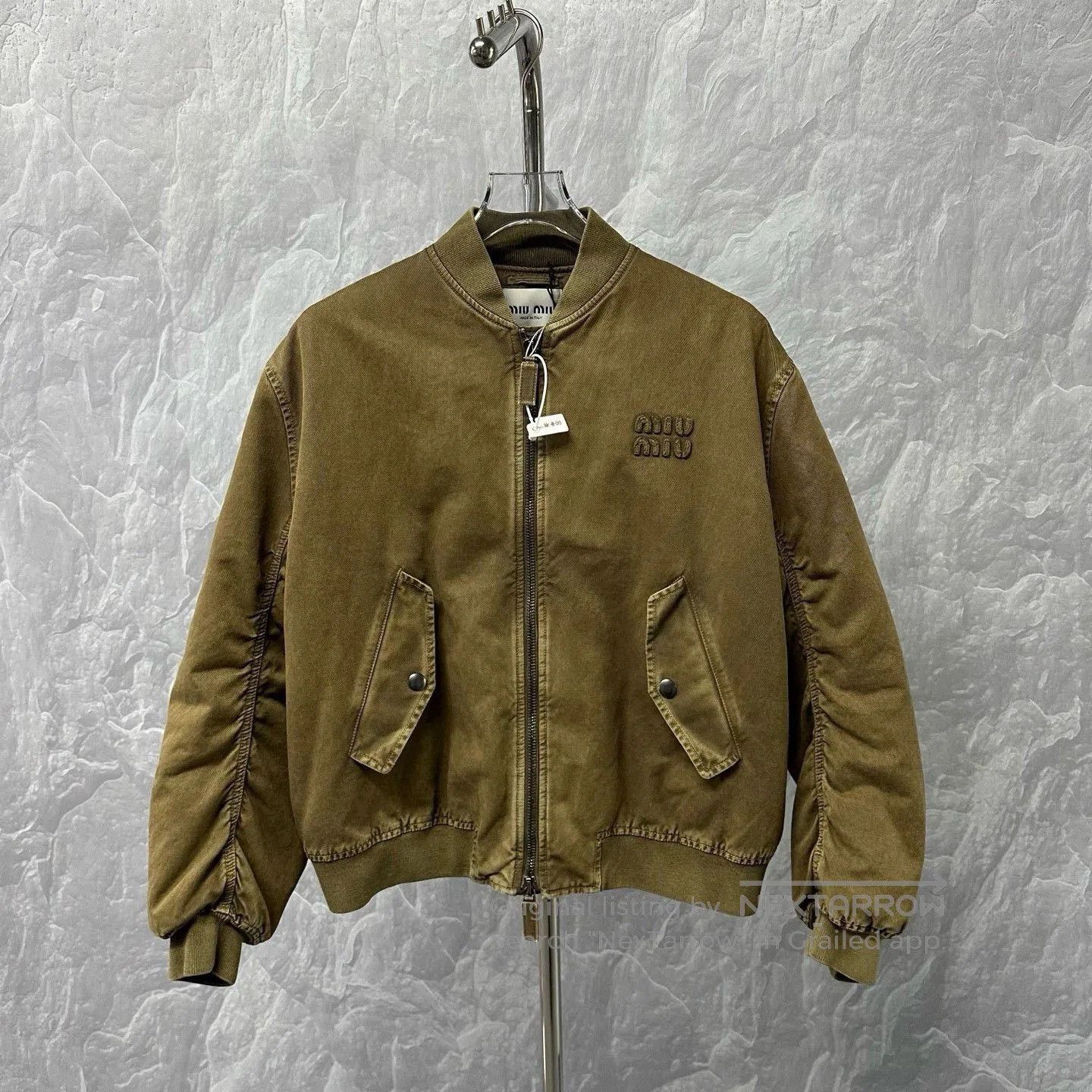 Miu Miu Miu Miu SS24 Embroidered Zip Cotton Coat. Size S / US 4 / IT 40 - 2 Thumbnail