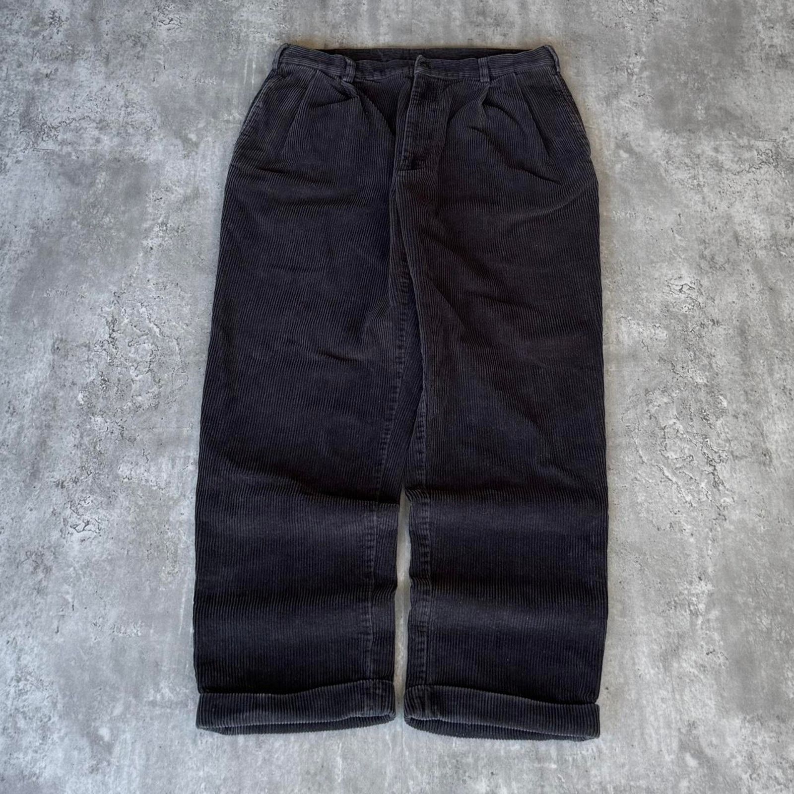 Jos. A. Bank × Vintage Vintage Y2K Baggy Black Grunge Opium Corduroy Dress Pants Size US 34 / EU 50 - 1 Thumbnail