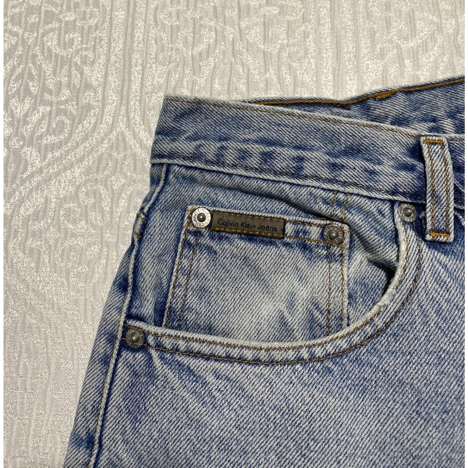 Calvin Klein VINTAGE Calvin Klein Jeans Men's 34×32 Straight 5-Pocket USA Union Made Blue Denim Jeans 00s Size US 34 / EU 50 - 3 Thumbnail