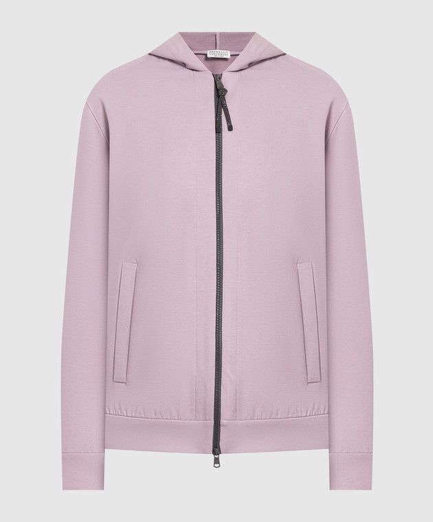 Brunello Cucinelli o1y0825 Hooded Sweatshirt in Mauve Size XXS / US 00 / IT 34 - 1 Thumbnail
