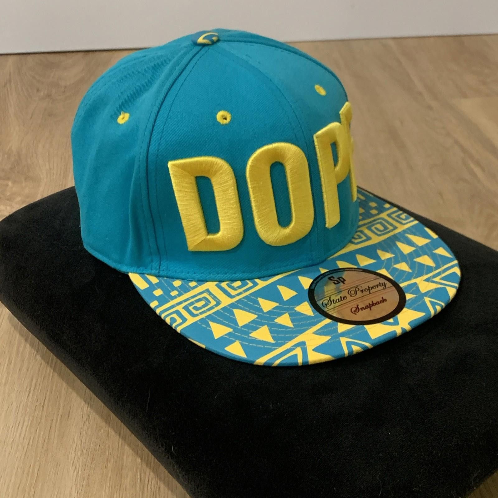 Other State Property DOPE Snapback Hat Teal Yellow Underbrim Art Size ONE SIZE - 8 Thumbnail