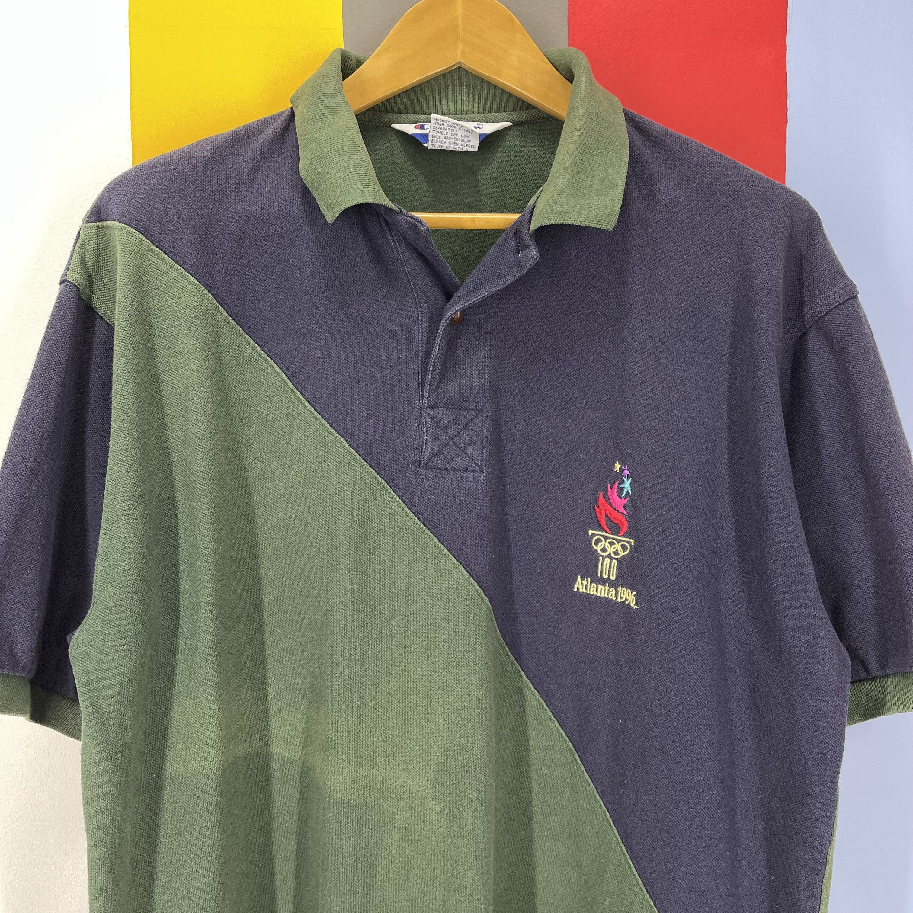 Champion 90s Vintage OLMYPIC ATLANTA by CHAMPION Polo Tees #2026/14 Size US L / EU 52-54 / 3 - 2 Thumbnail