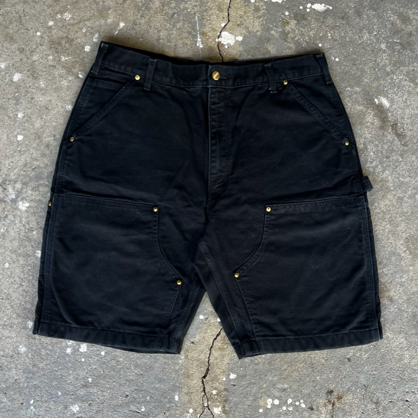 Carhartt black double knee work wear carpenter shorts
