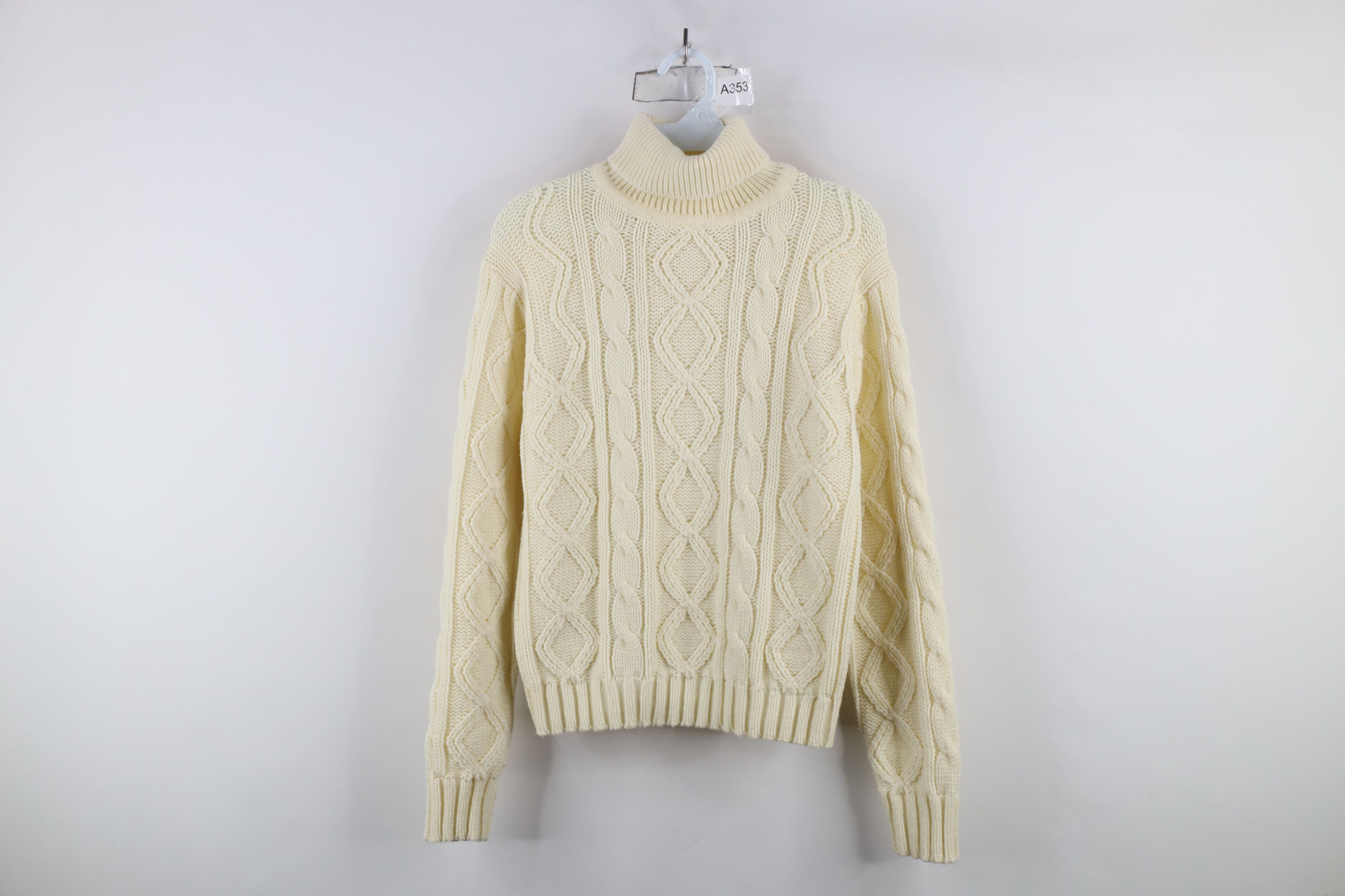 Vintage 70s Streetwear Knit Fisherman Turtleneck Sweater