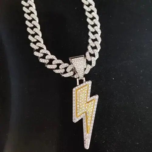 Japanese Brand × Vintage Hip Hop Lightning Pendant Necklace Crystal Size ONE SIZE - 3 Thumbnail
