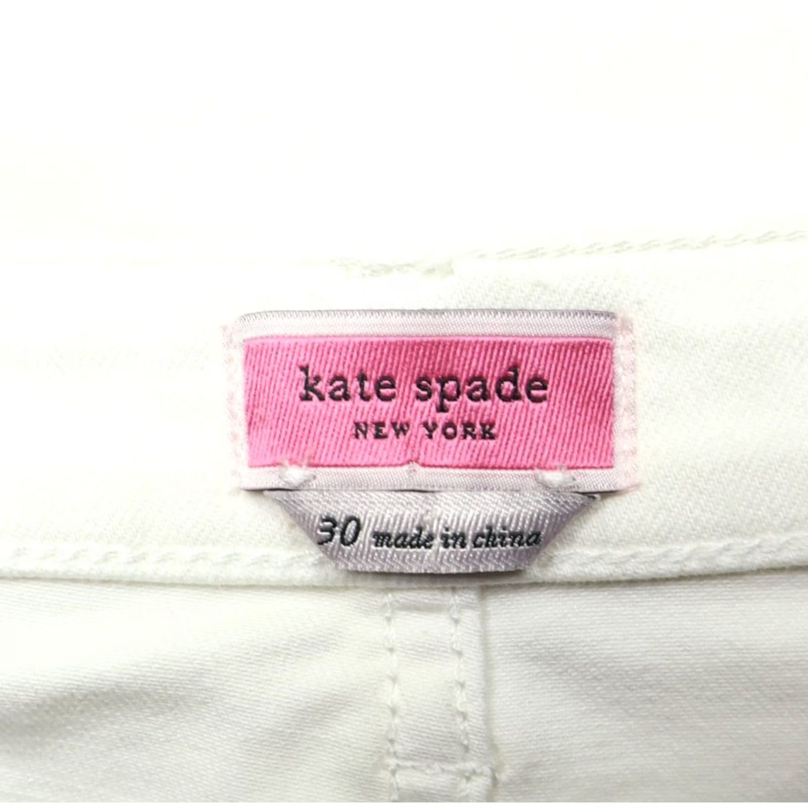 Denime Kate Spade Women's Jeans Straight White 30 Regular 26 Inseam Cotton Elastane 5-Pocket Denim Pants Vintage No Size 30" / US 8 / IT 44 - 6 Thumbnail