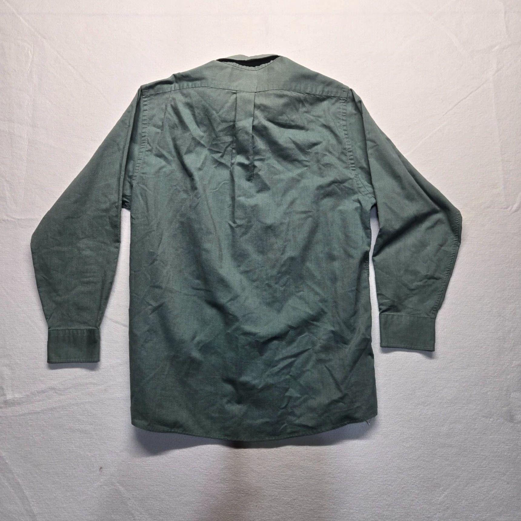 Arrow VINTAGE Arrow Men's Long Sleeve Button-Up Shirt Green Satin Cotton-Blend 90s Mens Size US L / EU 52-54 / 3 - 7 Thumbnail