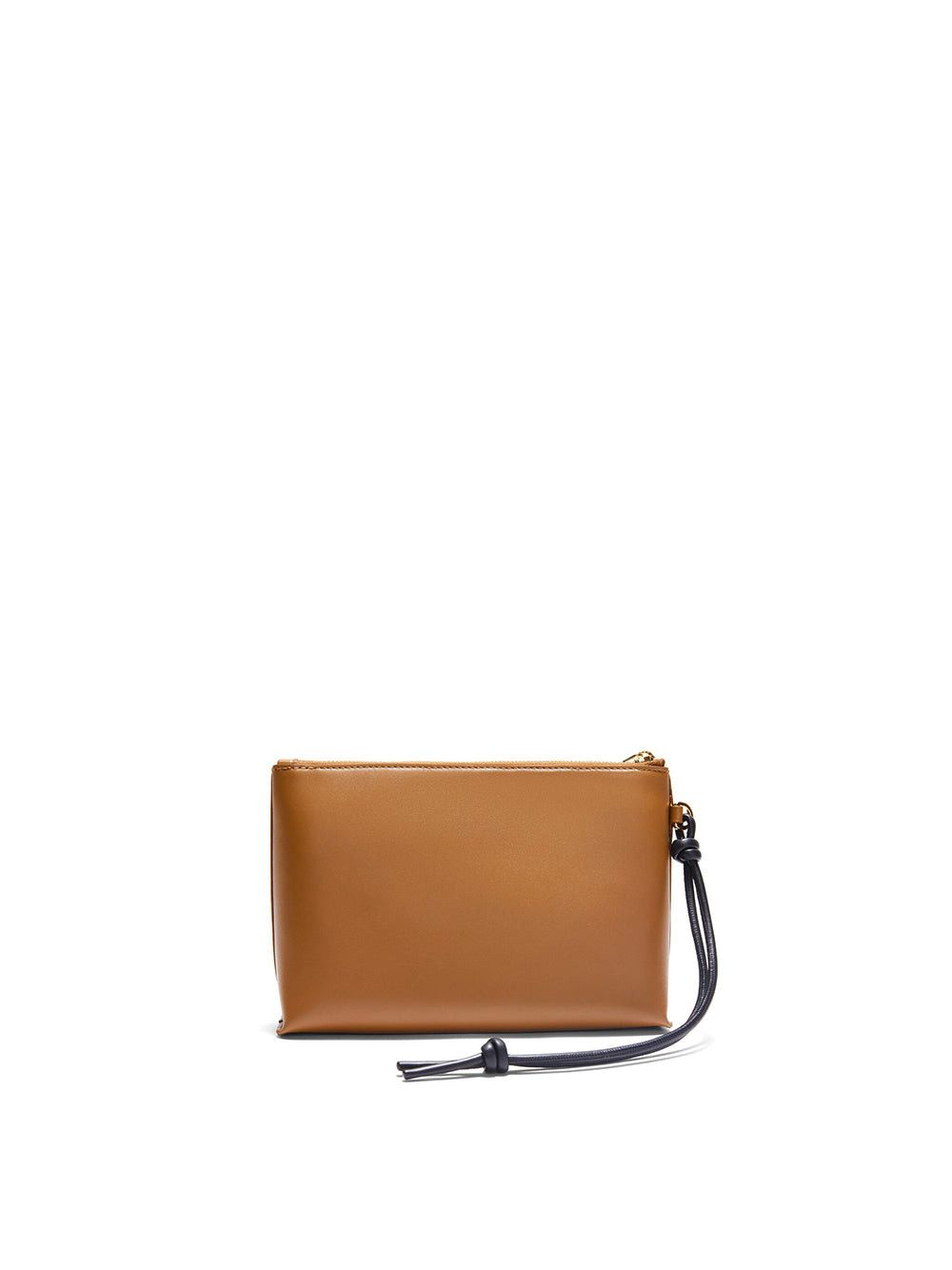 image of Loewe T Clutch Bag With Knot in Oak/Black, Women's