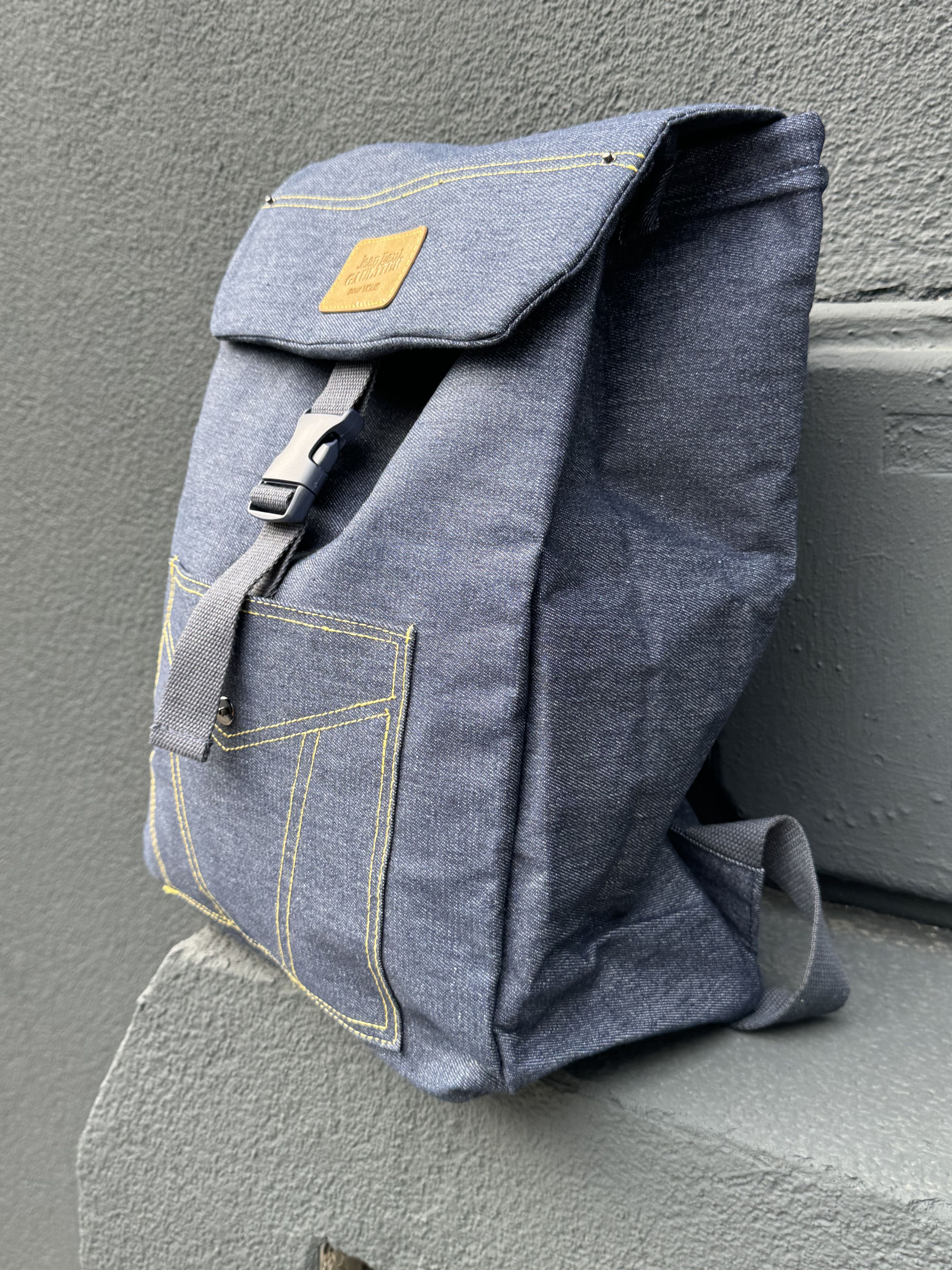 Jean Paul Gaultier × Vintage Jean Paul Gaultier Pour Vous Backpack Denim Size ONE SIZE - 3 Thumbnail