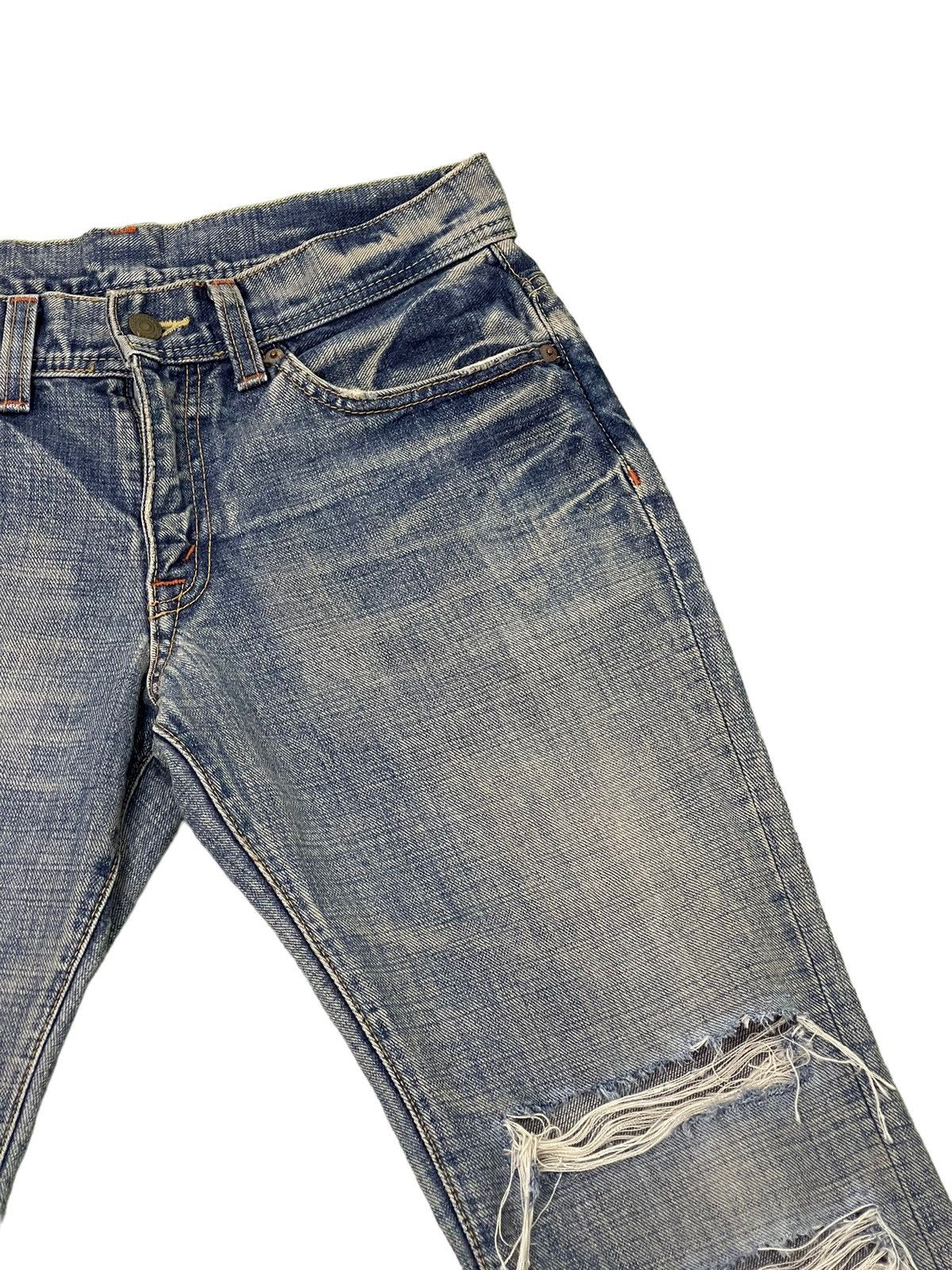 Japanese Brand Flare Jeans GL Heart Faded Distress Boot Cut 7🟦8 Size US 31 - 9 Thumbnail