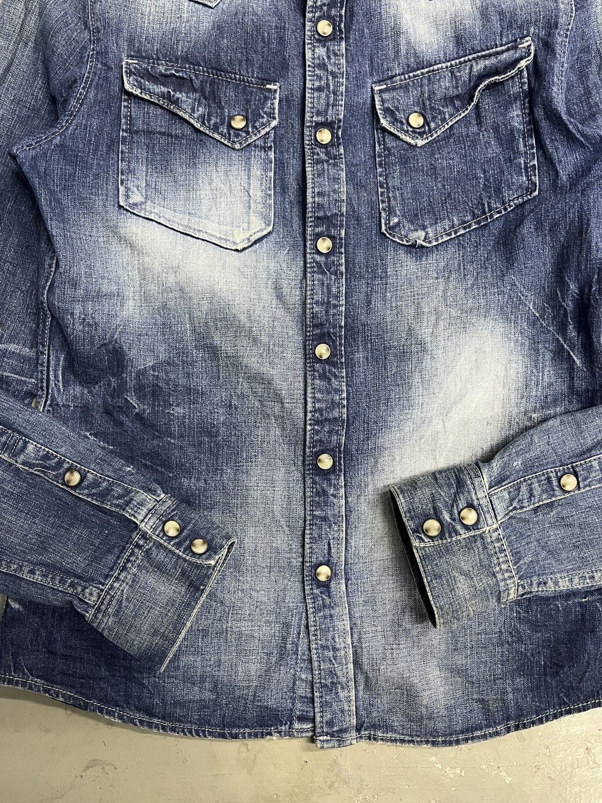 GOSTAR DE FUGA Gostar De Fuga Indigo Chambray Denim Western Shirt Size US S / EU 44-46 / 1 - 6 Thumbnail