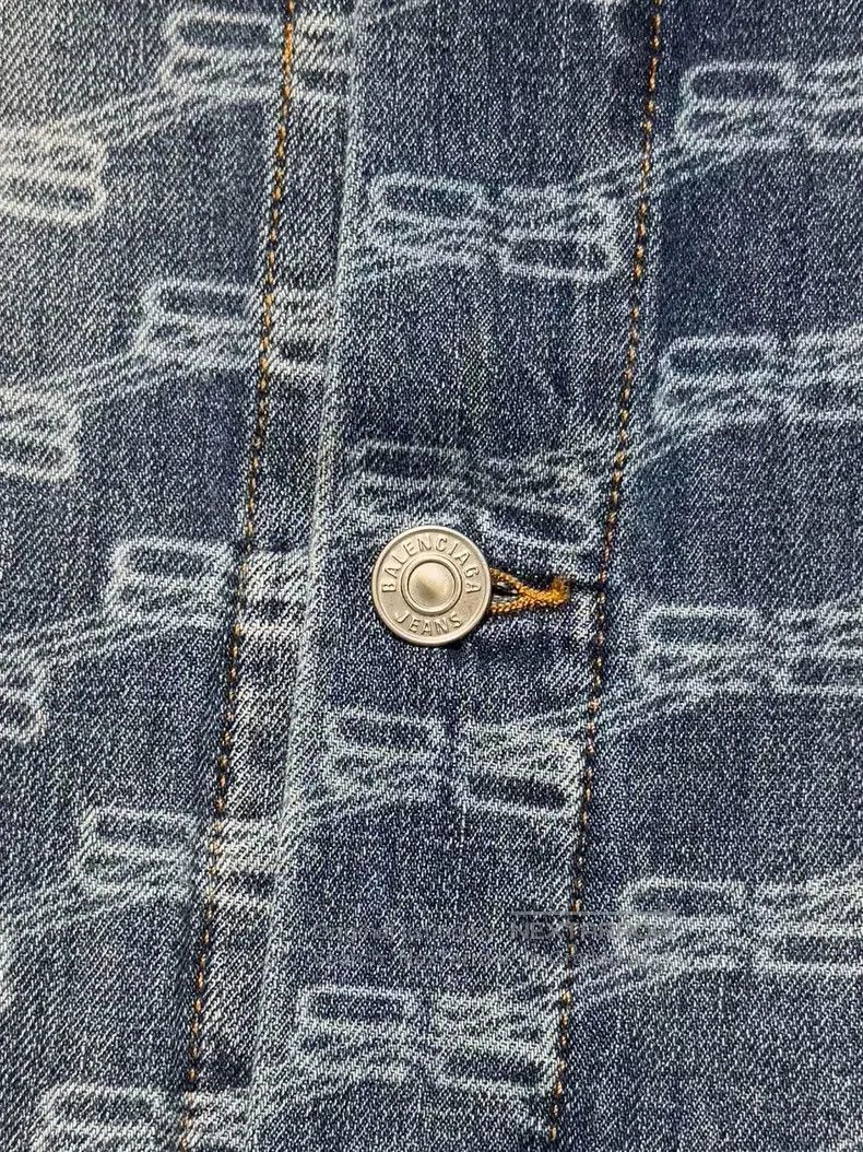 Balenciaga Balenciaga Logo Printed Single Breasted Reversible Denim J Size US XS / EU 42 / 0 - 8 Thumbnail