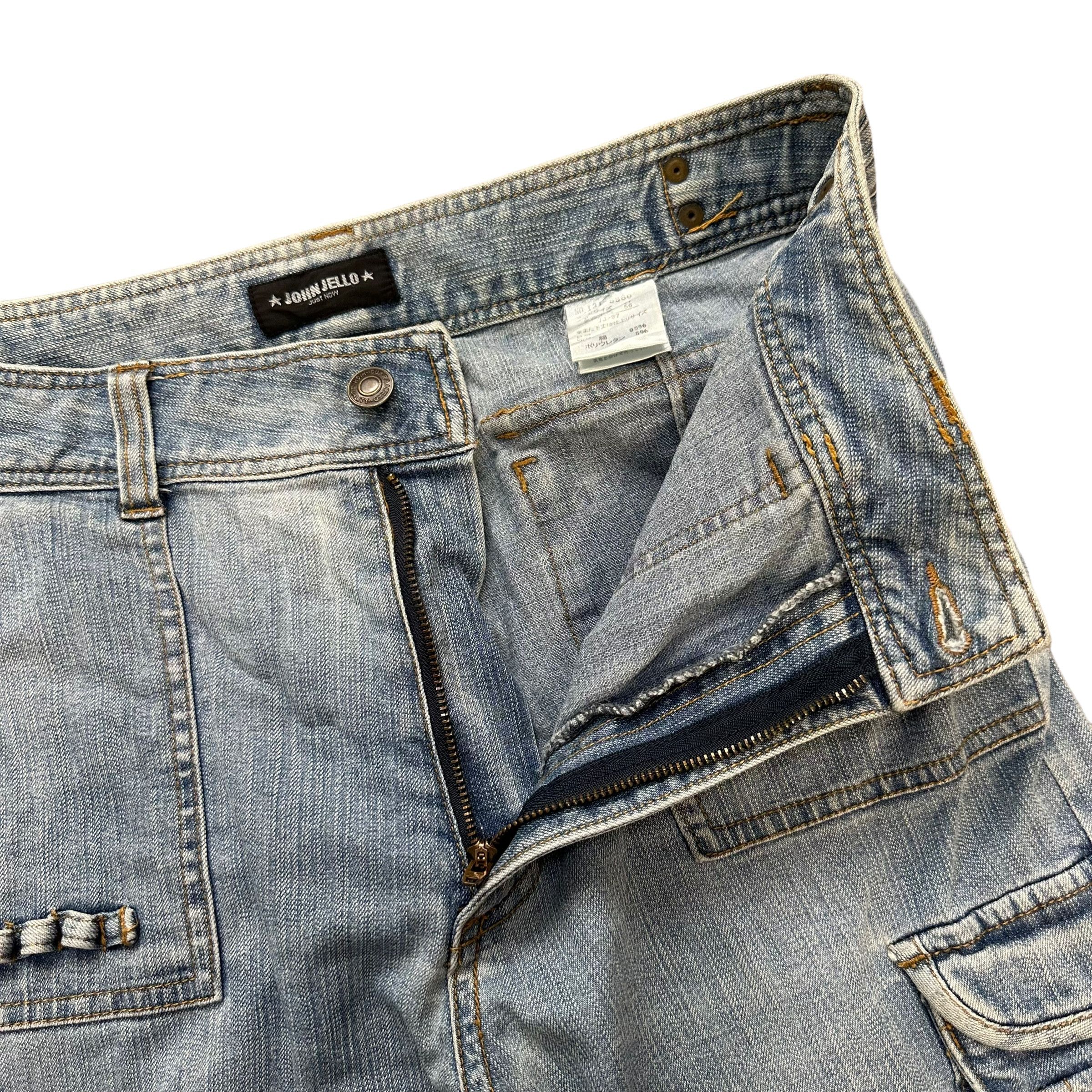 Japanese Brand JOHN JELLO 3 QUARTER WASHED CARGO DENIM PANT #8896-035 Size US 31 - 4 Thumbnail