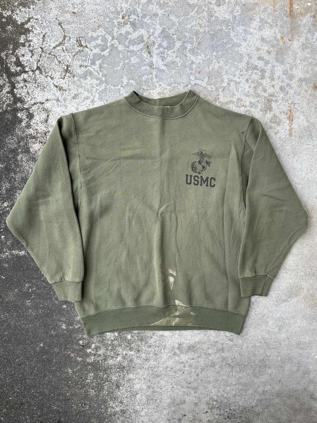 Vintage USMC Military Army Sunfade Stenciled prisoner sweatshirt Size US S / EU 44-46 / 1 - 1 Thumbnail