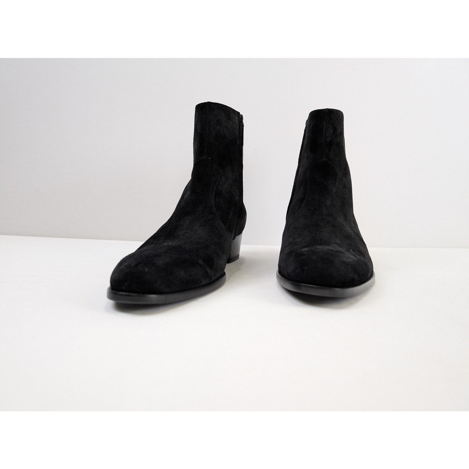 Saint Laurent Paris o1rshd1 Wyatt Chelsea Suede Boots in Black Size US 13 / EU 46 - 9 Thumbnail