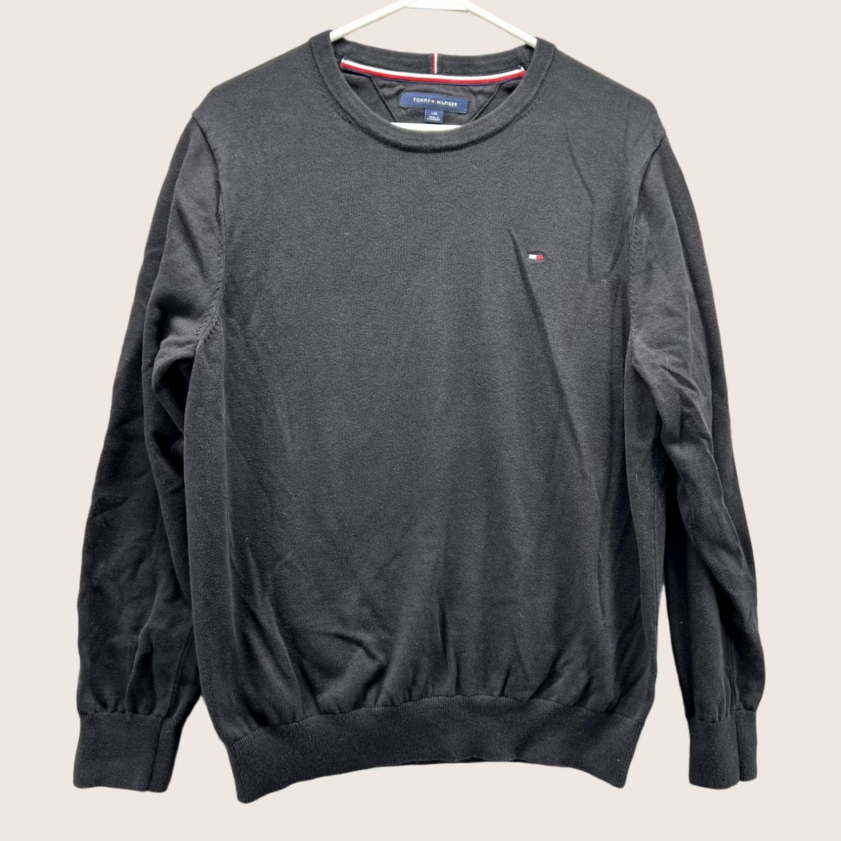 Tommy Hilfiger Tommy Hilfiger Sweater Men Large Adult Black Pullover Crewneck Sweatshirt Long Sleeve Size US L / EU 52-54 / 3 - 1 Thumbnail