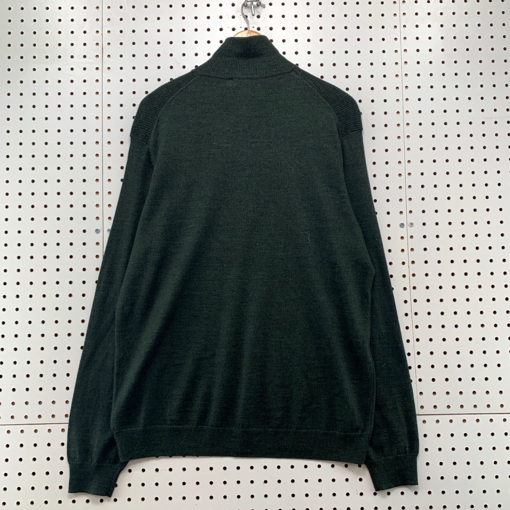 Calvin Klein VINTAGE Calvin Klein Sweater Mens Large 1/4 Zip Wool Blend Dark Green Casual Fall Winter Pullover Size US L / EU 52-54 / 3 - 2 Thumbnail