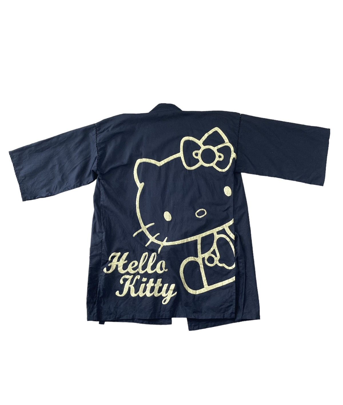 image of Vintage Hello Kitty Big Logo Kimono Hanten in Black, Men's (Size Small)