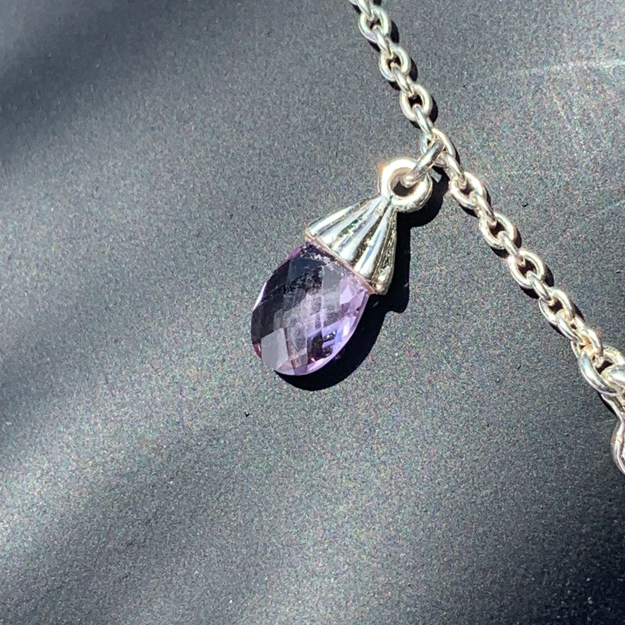 Designer Women's Small Charm Bracelet with Purple and Cubic Zirconia Size ONE SIZE - 14 Thumbnail