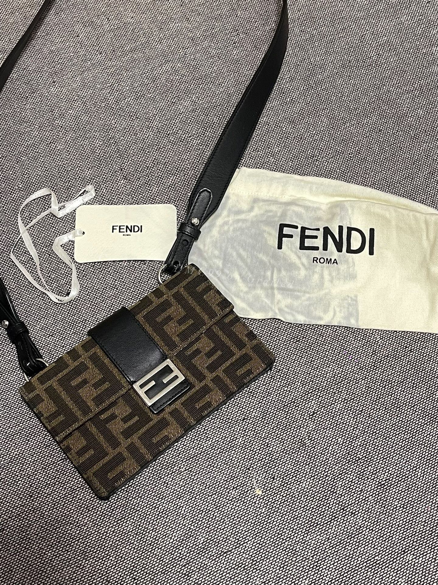Fendi Fendi Baguette FF Canvas Logo Bag Size ONE SIZE - 1 Thumbnail