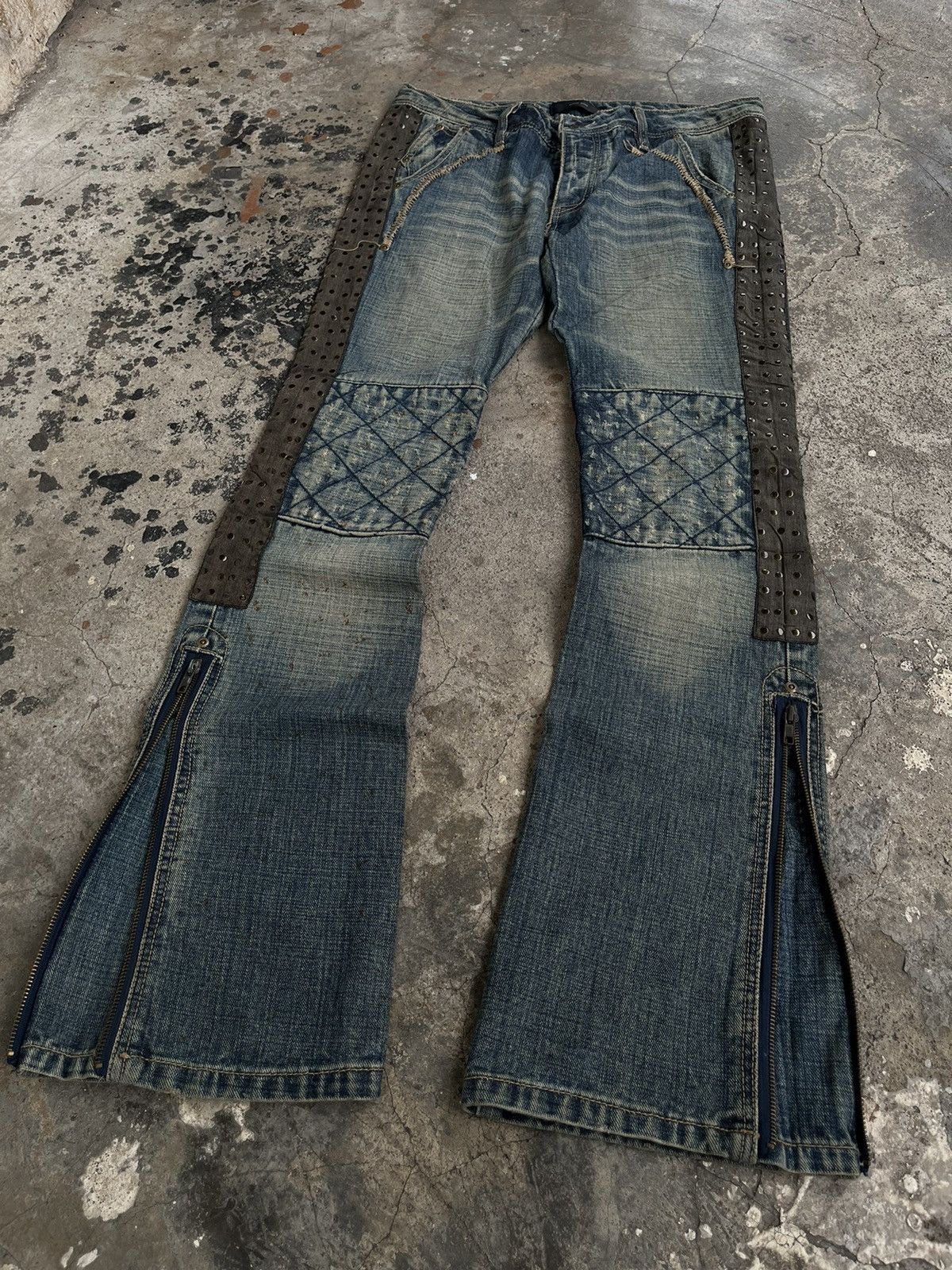 Isamu Katayama Backlash JAPANESE FLARE ZIPPER BOOT CUT DENIM PANTS PUNK STYLE GOTHIC Size US 32 / EU 48 - 1 Thumbnail