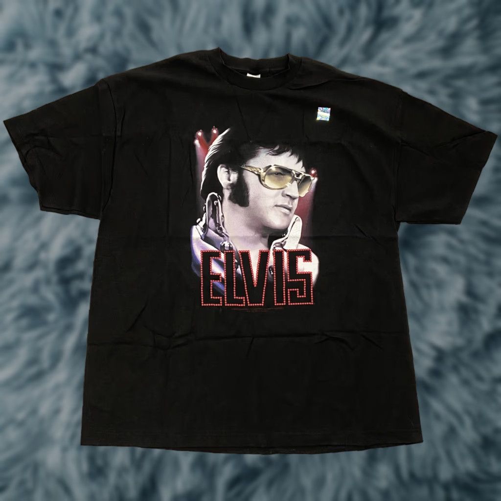 Vintage VINTAGE Elvis Presley T-Shirt Adult 2XL Black Rock N Roll Y2K Crew Neck Cotton Logo Mens XXL Size US XXL / EU 58 / 5 - 1 Thumbnail