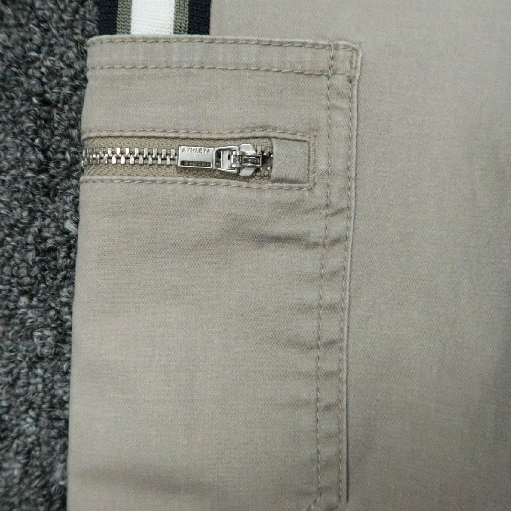 Athleta Athleta Pants Womens 0 Beige Stripe Summit Cargo Stretch Zip Pocket Size 25" / US 0 / IT 36 - 4 Thumbnail