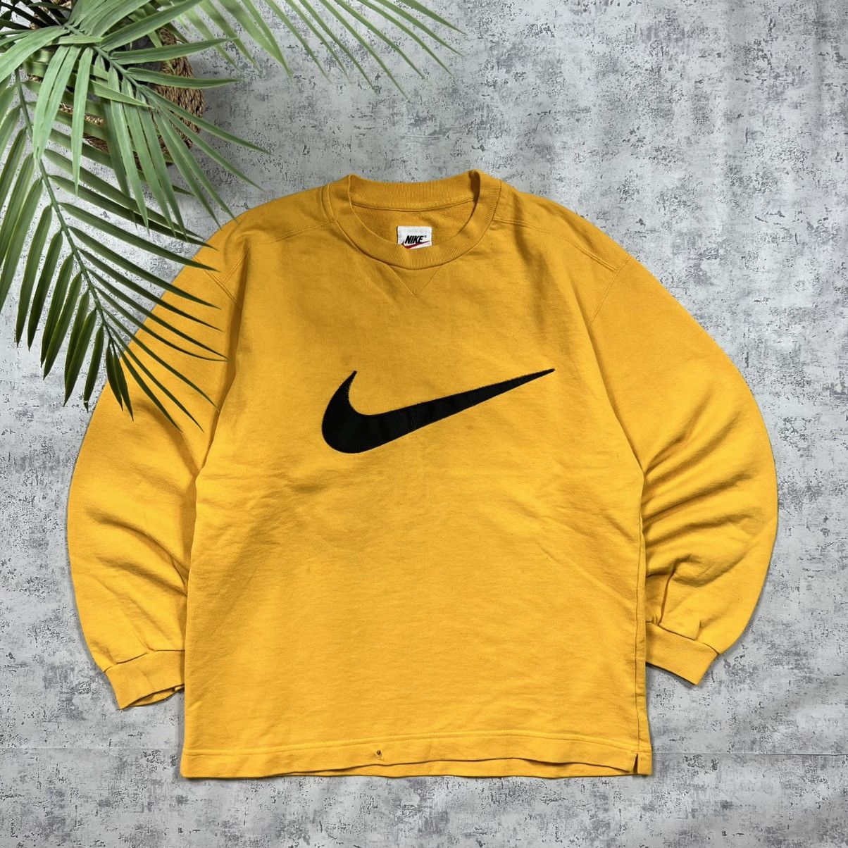 Nike 90s Nike Big Central Embroidered Swoosh Vintage Sweatshirt Size US M / EU 48-50 / 2 - 1 Thumbnail