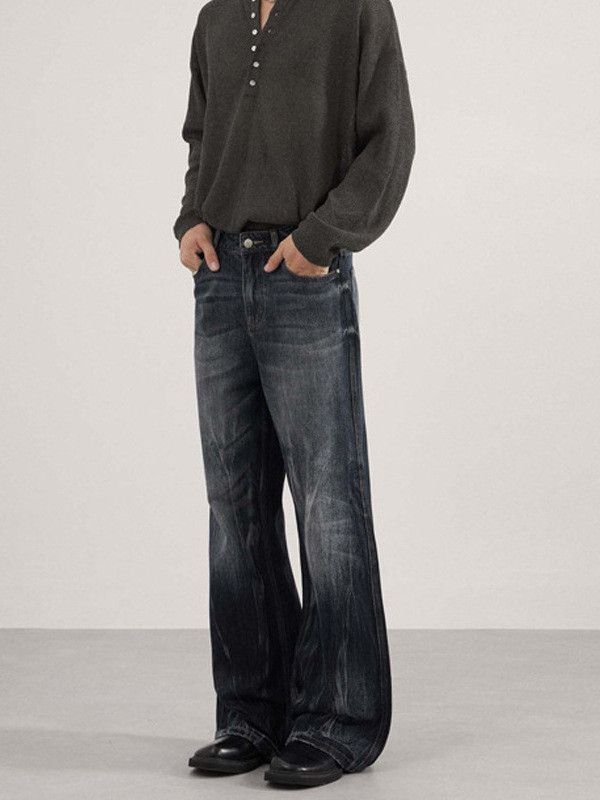 Japanese Brand American-Style Distressed Tie-Dye Slim-Fit Flared Jeans Size US 32 / EU 48 - 4 Thumbnail