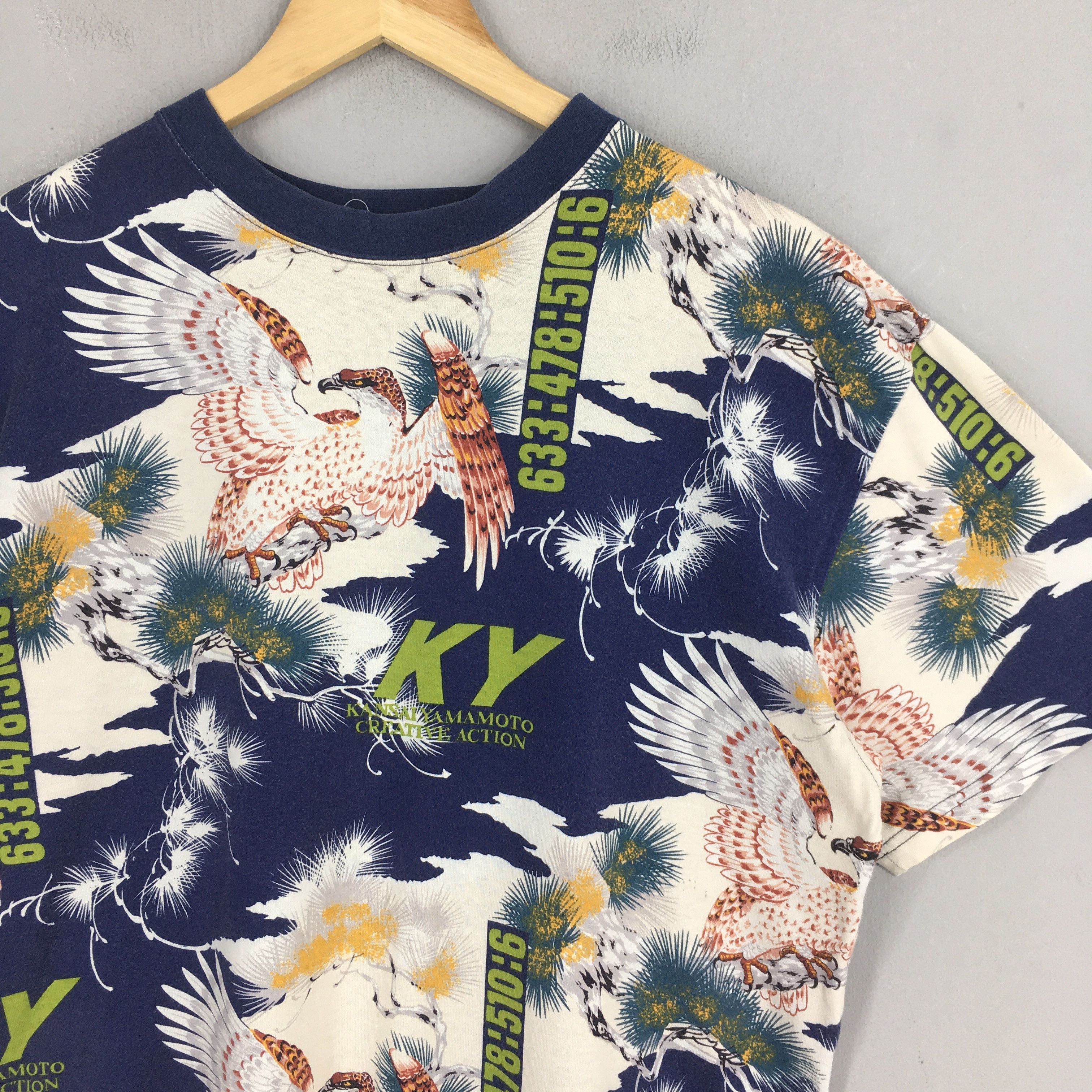 Japanese Brand × Kansai Yamamoto Vintage Kansai Man Japan Eagles Printed Tshirt Medium Size US M / EU 48-50 / 2 - 2 Thumbnail