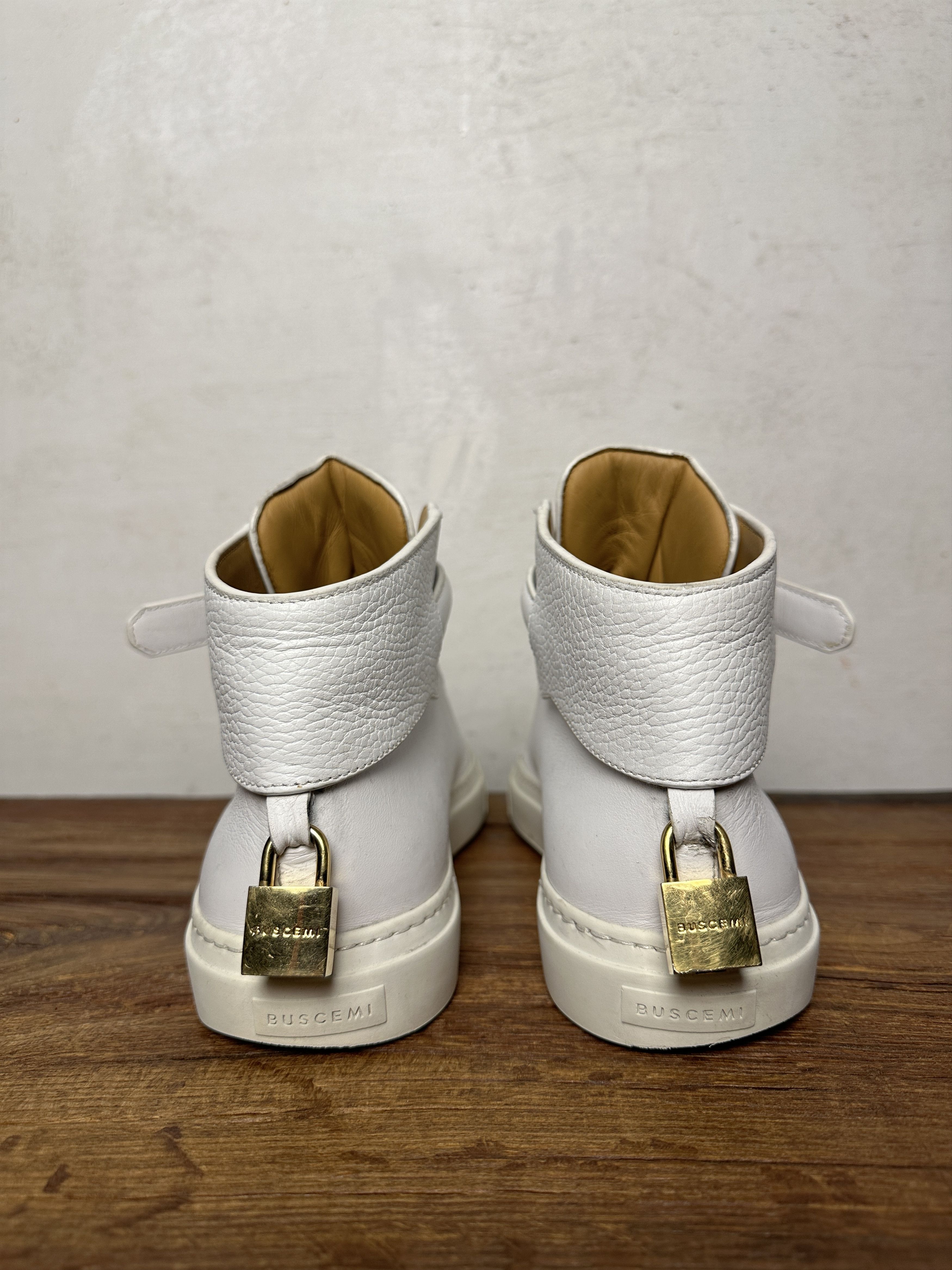 Buscemi 100MM Buckle White Sneakers Hi Top Sneakers