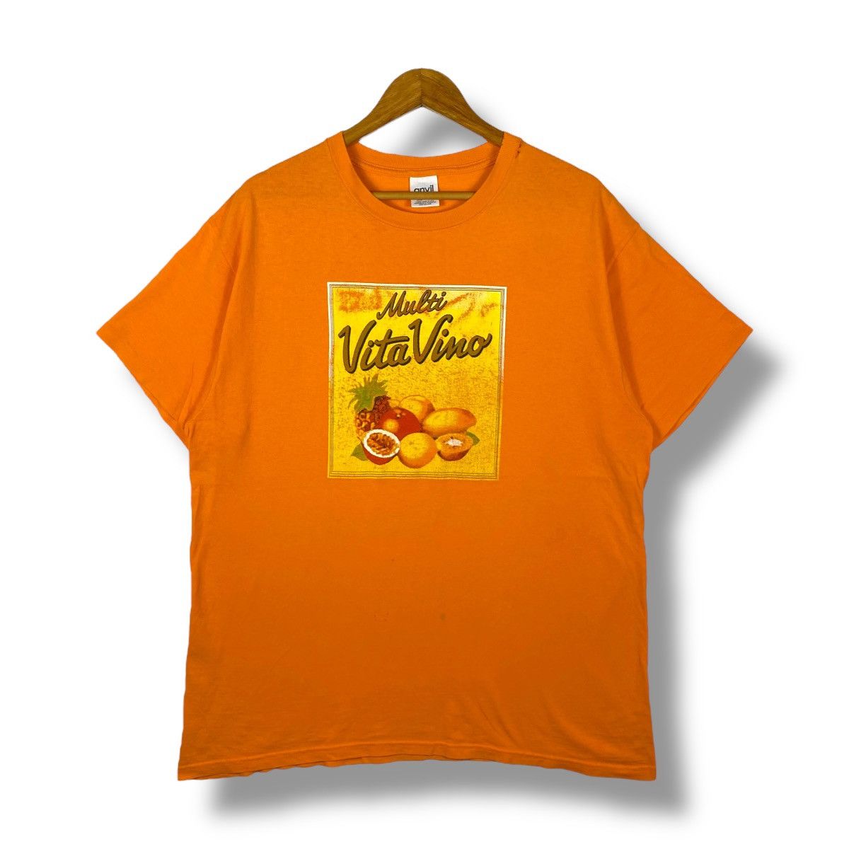 Vintage Distressed Vintage 90's MULTI VITA VINO Graphic Tee Shirt Size US XL / EU 56 / 4 - 1 Thumbnail