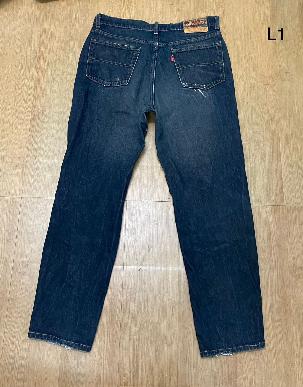 Big John 🔥W33 Vintage Big John Super Black Distressed Denim Size US 33 - 2 Thumbnail