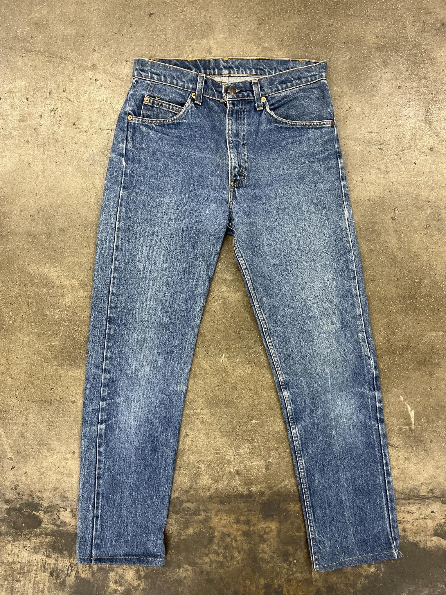 image of Vintage 80's Orange Tab 505 Jeans in Blue, Men's (Size 31)