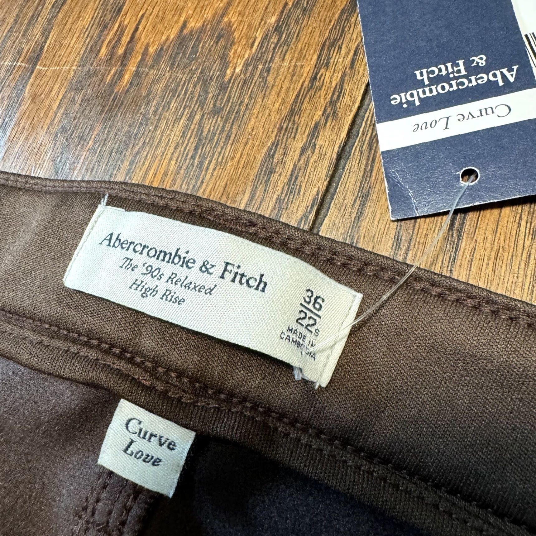 Abercrombie & Fitch VINTAGE Abercrombie & Fitch Faux Leather Women’s 36 High Rise 90’s Straight Jeans Womens Girls Size ONE SIZE - 5 Thumbnail