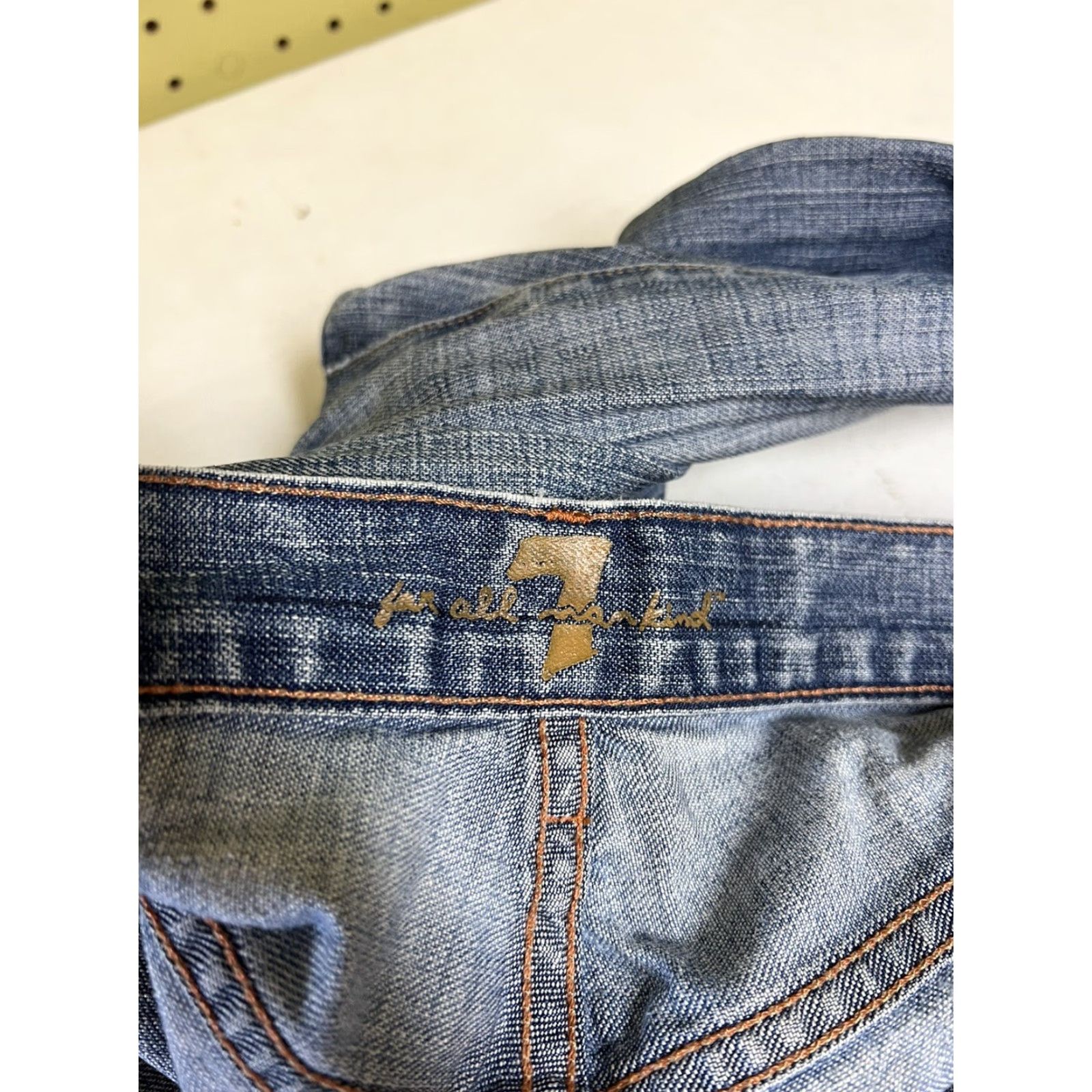 7 For All Mankind VINTAGE 7 For All Mankind Jeans 36x32 Relaxed Straight Blue Distressed Fade 5-Pocket Denim Pocket Jeans Mens Regular Modern 80s 90s Size US 36 / EU 52 - 7 Thumbnail