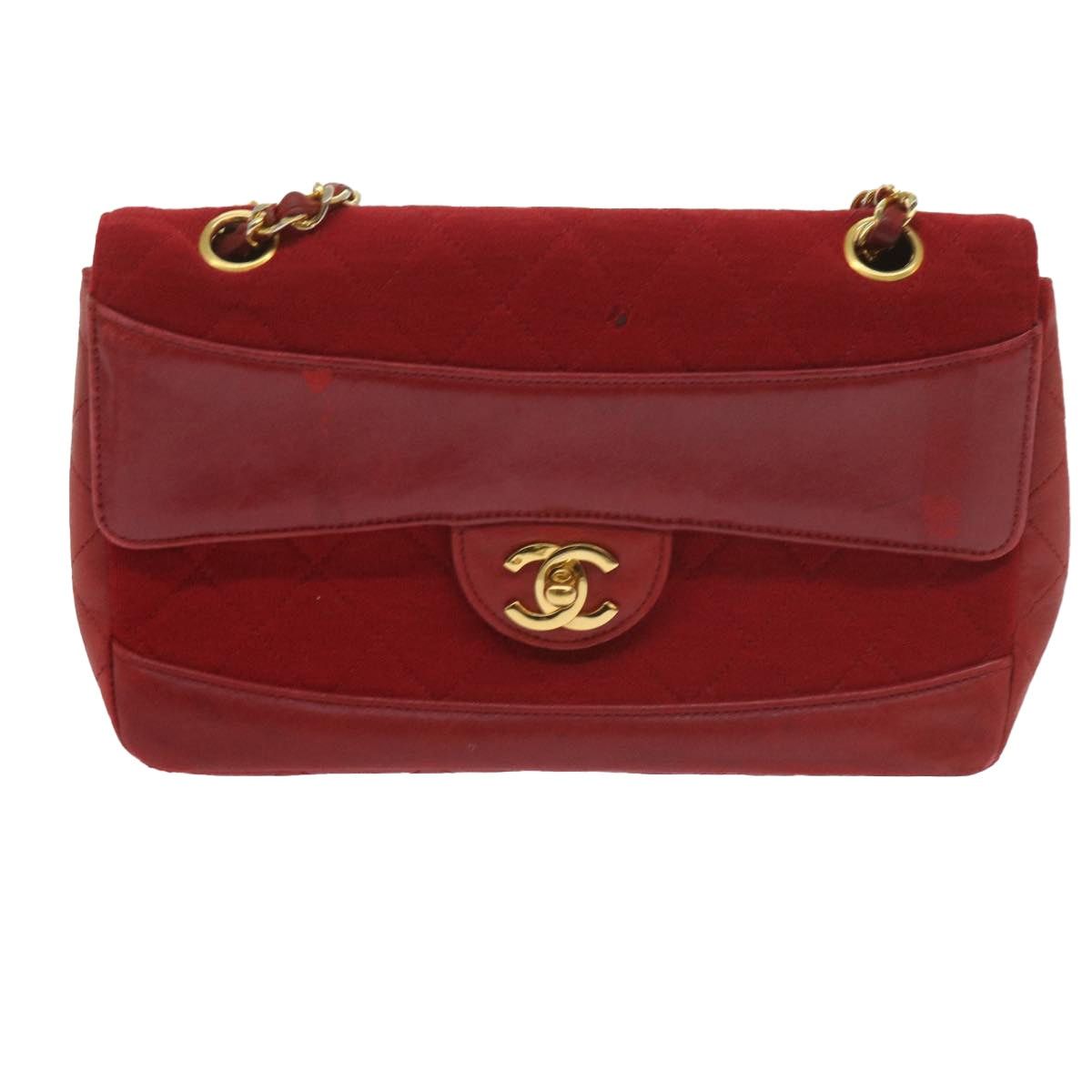 Chanel CHANEL Matelasse Chain Shoulder Bag Canvas Red CC Size ONE SIZE - 13 Thumbnail
