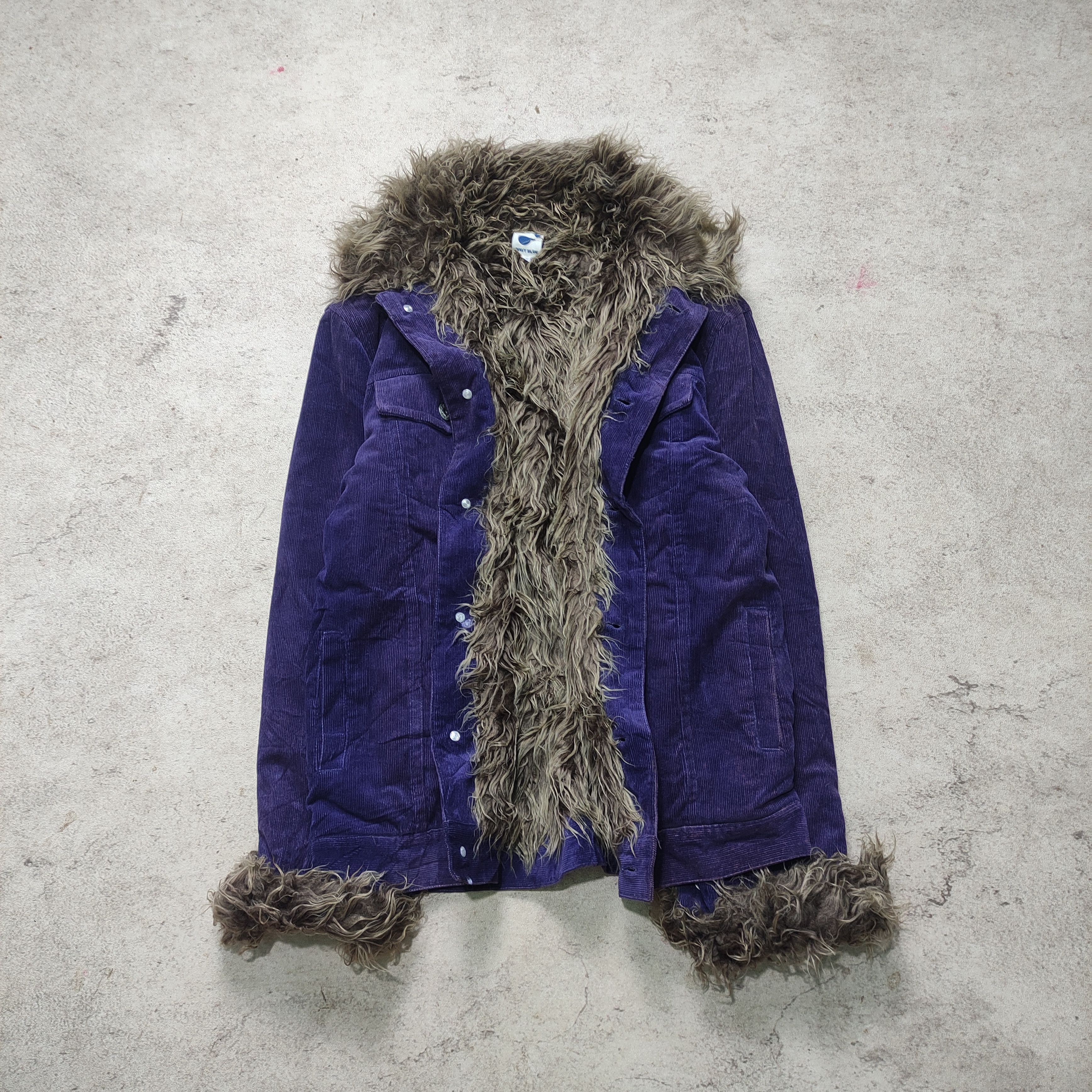 Tornado Mart Navy Blue Fur Jacket Vkei Japanese 2000s Archive Size US L / EU 52-54 / 3 - 1 Thumbnail
