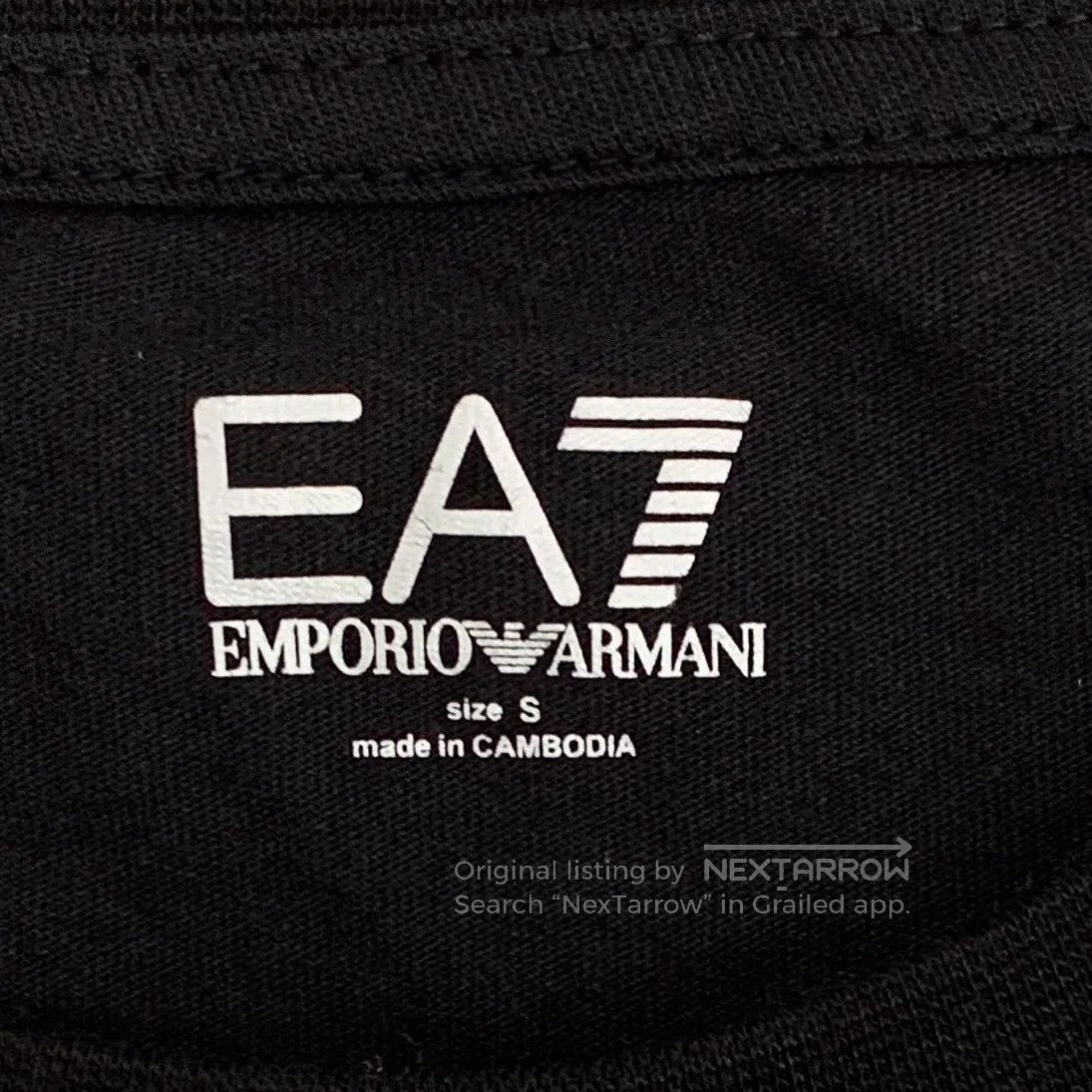 Armani Armani Black Logo Printed Cotton Crew Neck Long Sleeve Swe Size US S / EU 44-46 / 1 - 5 Thumbnail