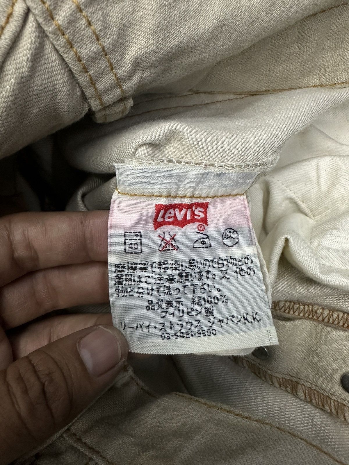 Levi's × Levi's Vintage Clothing × Vintage Vintage Levis 501 Khaki Cream Wax Denim F36 Size US 31 - 14 Thumbnail
