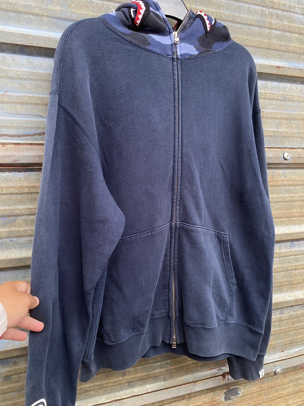 Bape OG Bape Shark WGM Full Zip Navy Hoodie Size US M / EU 48-50 / 2 - 3 Thumbnail
