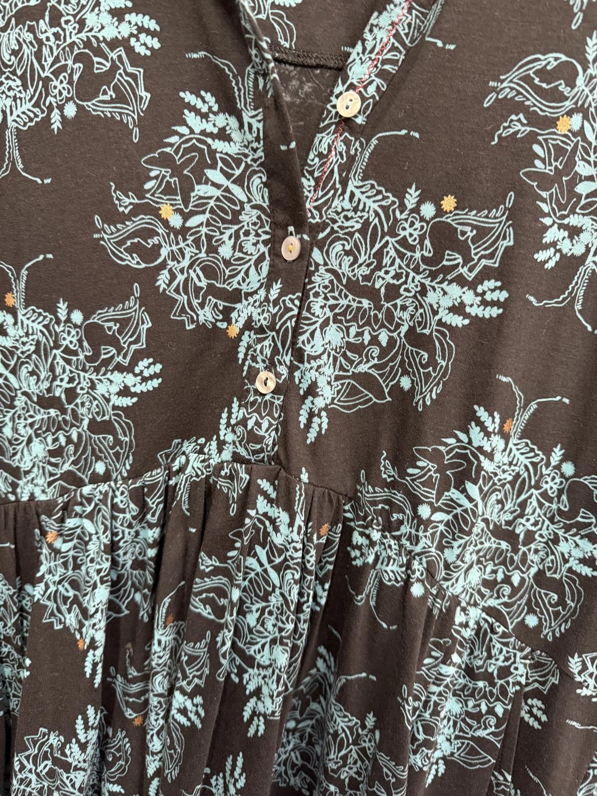 Other White Stuff Black and Blue Floral Print Dress UK 10 EU 38 Size M / US 6-8 / IT 42-44 - 3 Thumbnail