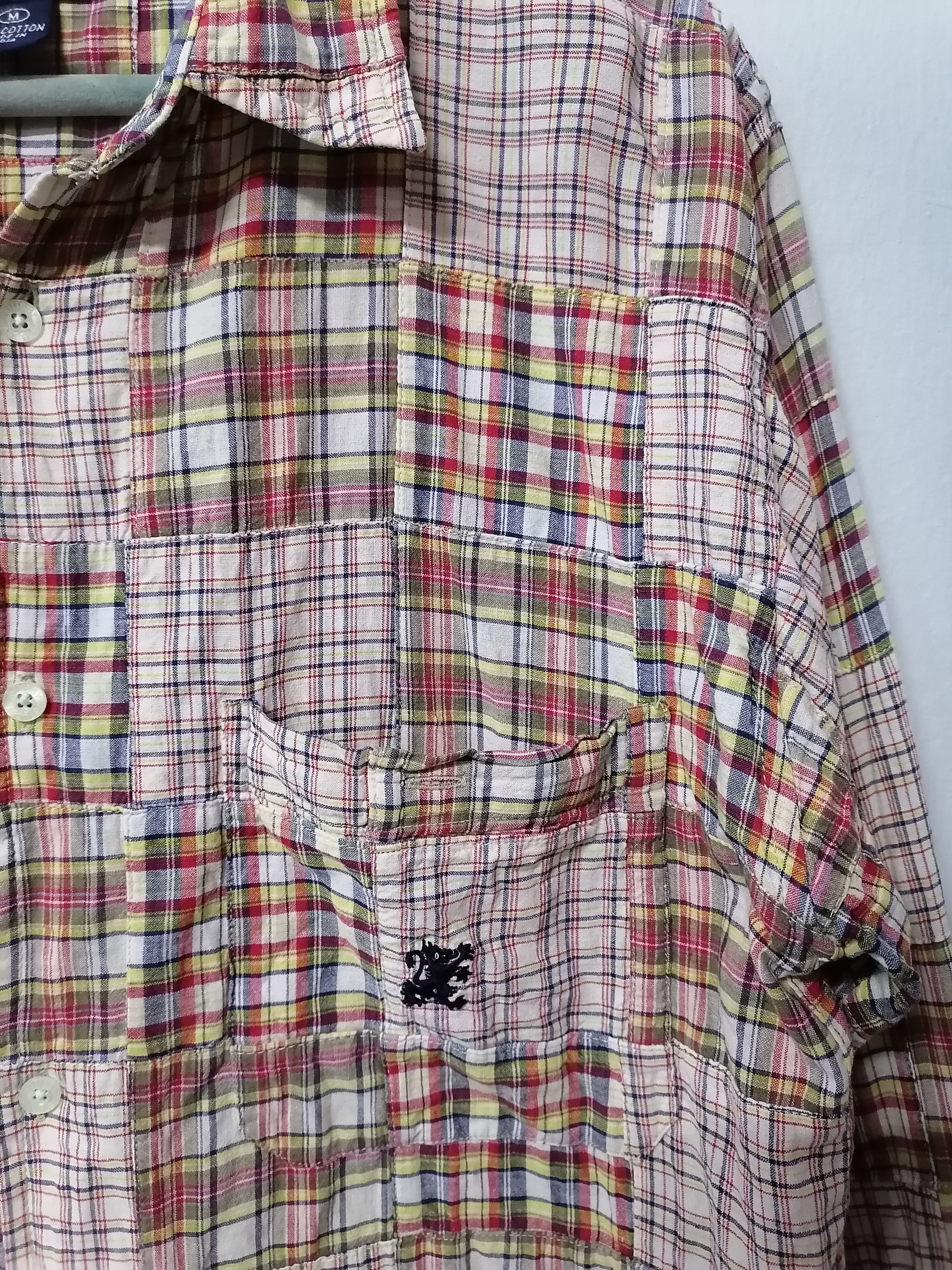 Vintage Vintage 90s Stussy Tartan Plaid Patchwork Button Up Shirt Size US M / EU 48-50 / 2 - 2 Thumbnail