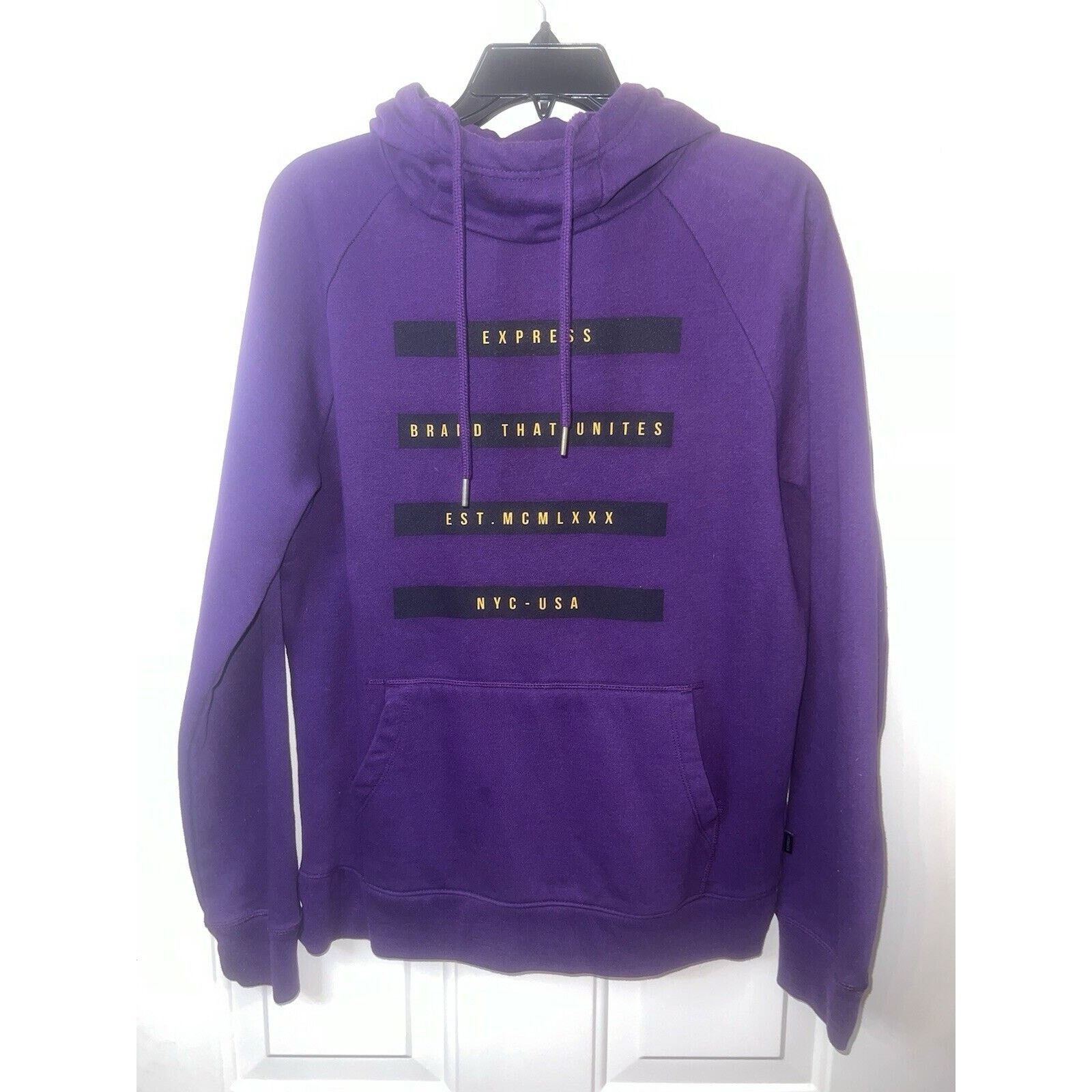 Express Express Men’s Hoodie Purple Size Medium Sweat Shirt Size US M / EU 48-50 / 2 - 1 Thumbnail